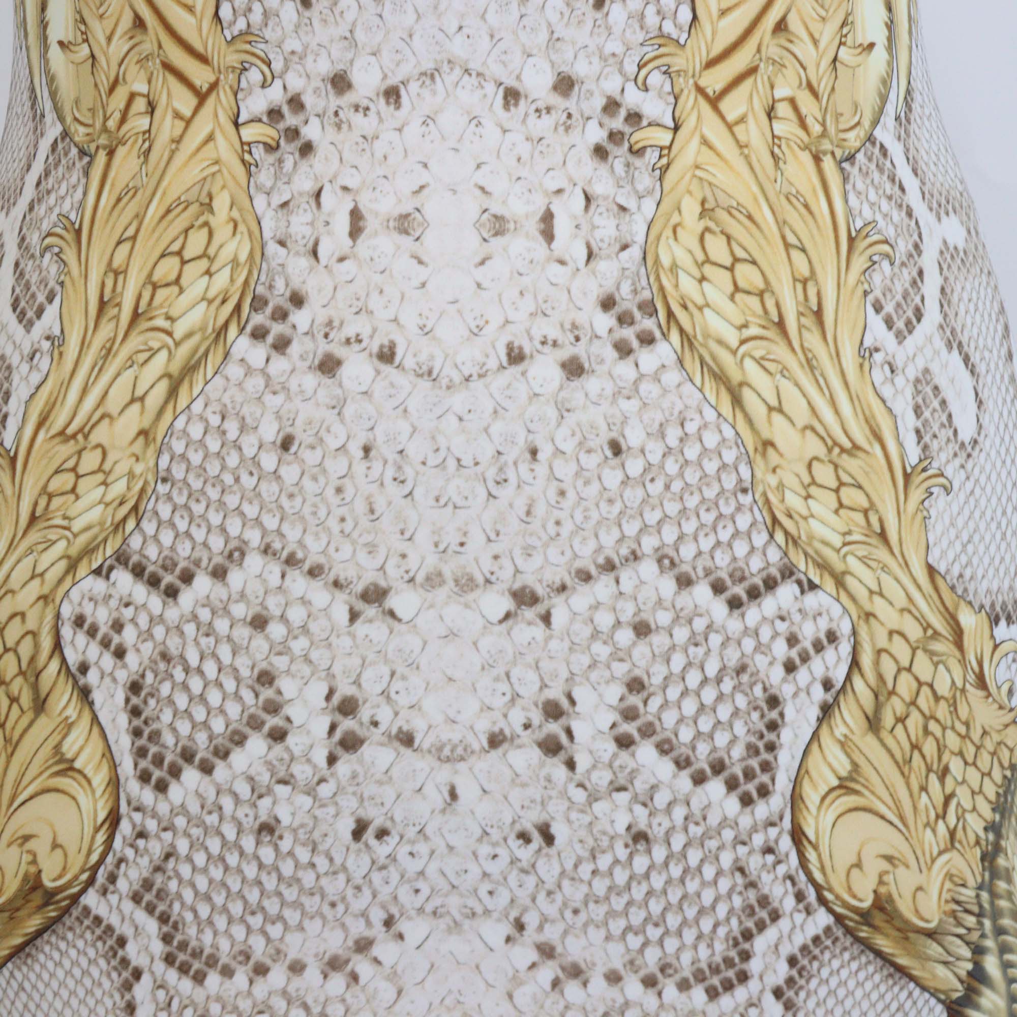 Roberto Cavalli Beige/Yellow Animal Print Sleeveless Mini Dress