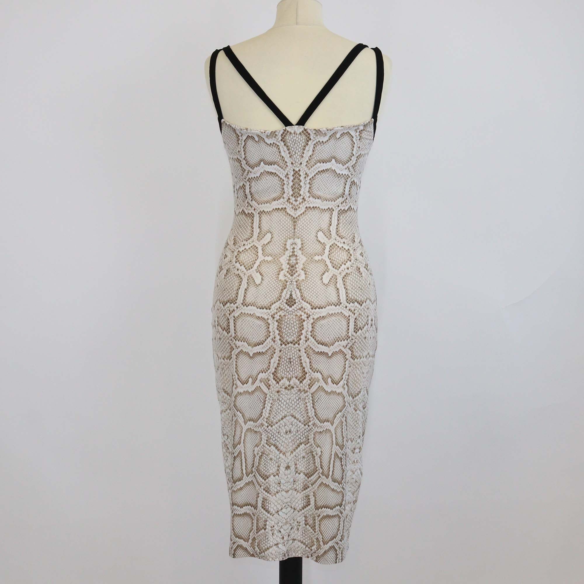 Roberto Cavalli Beige/Yellow Animal Print Sleeveless Mini Dress