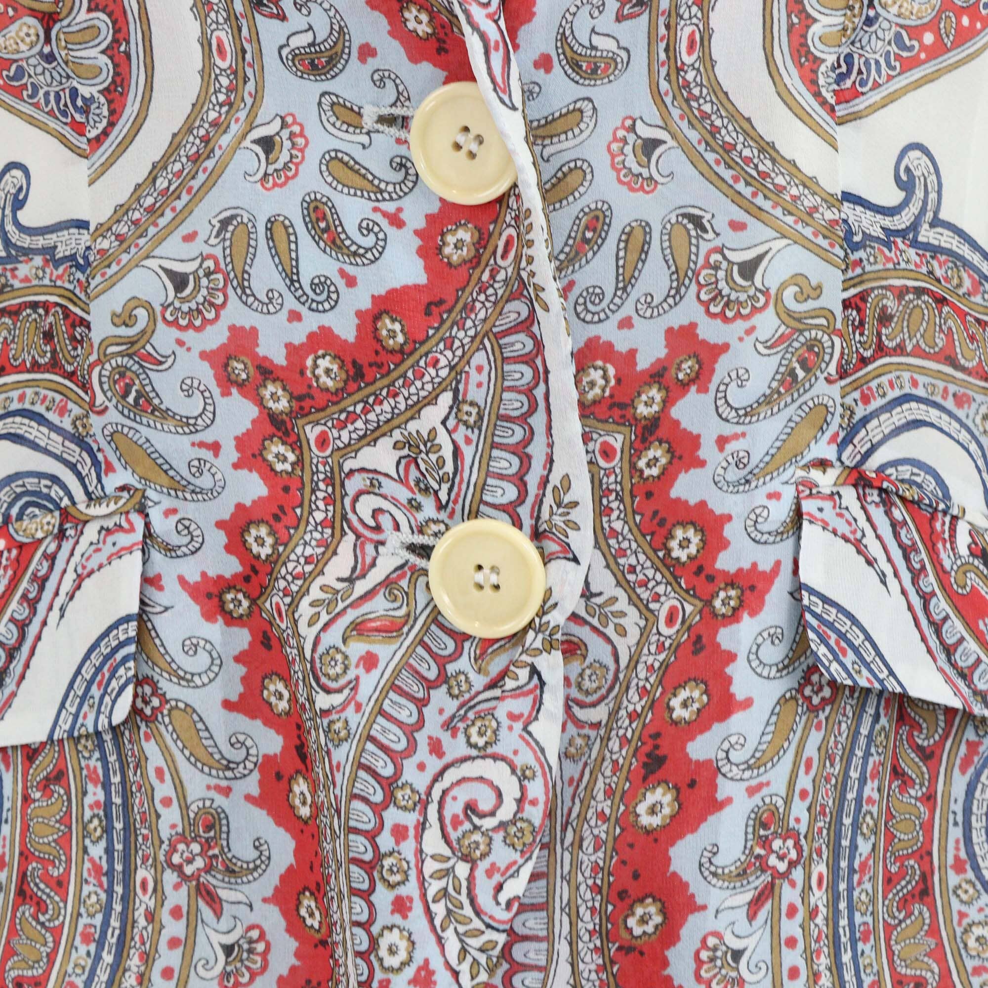 Etro Multicolor Paisley Print Silk Single Breasted Blazer Womens Etro