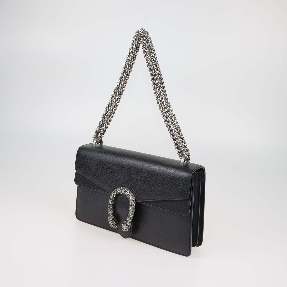 Gucci Black Leather Small Dionysus Shoulder Bag