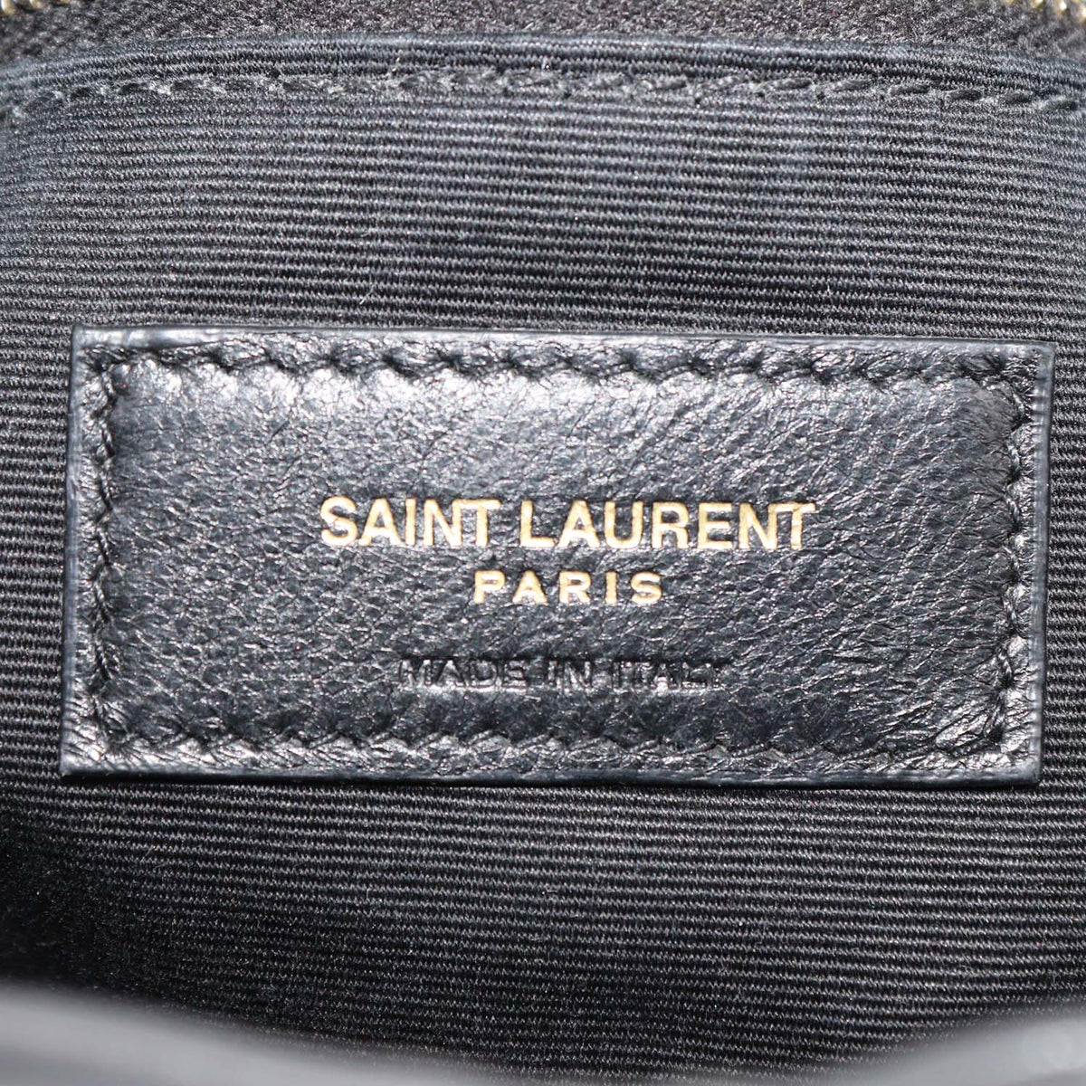 Saint Laurent Grey Puffer Leather Medium Loulou Shoulder Bag