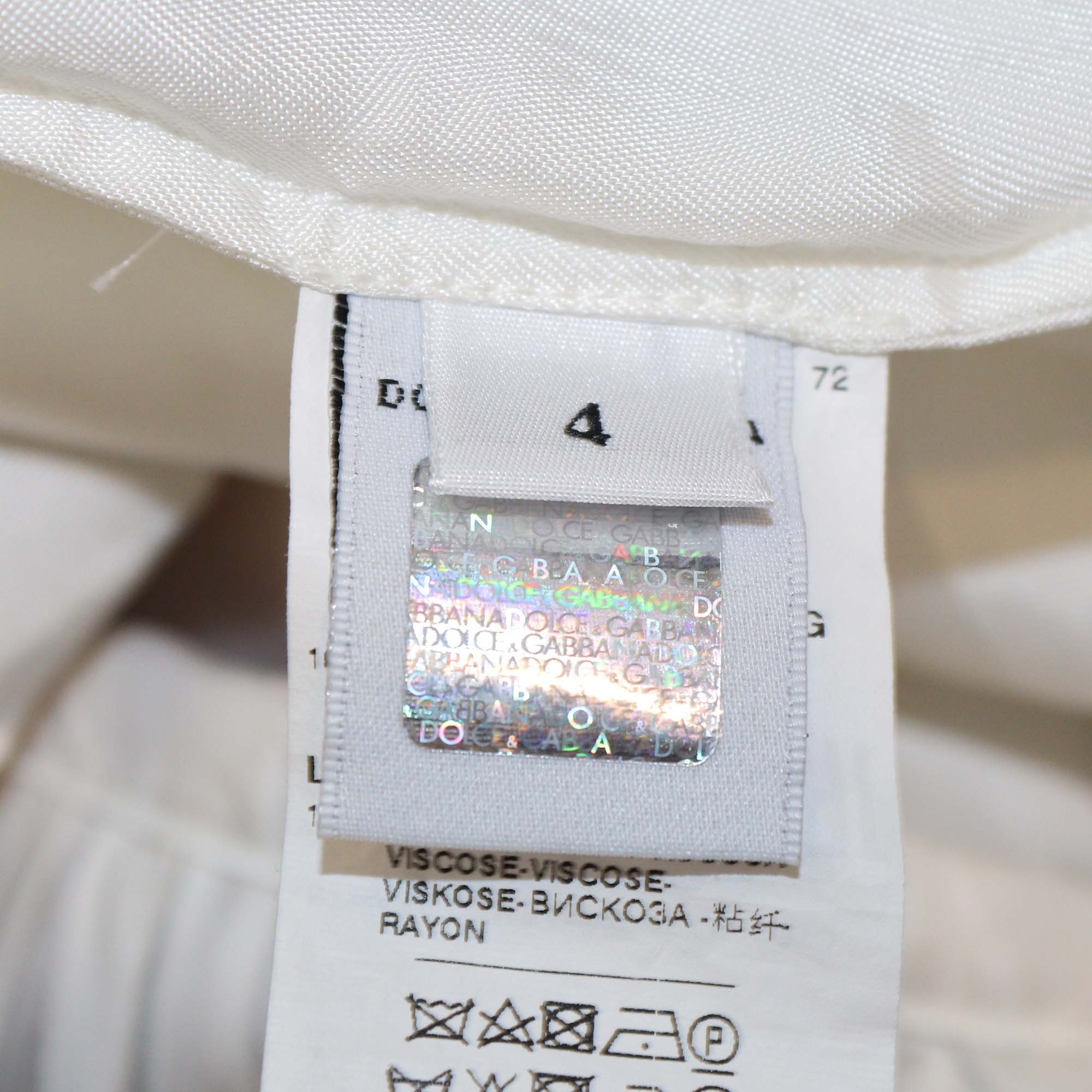 Dolce & Gabbana Kids White Carnation Silk Chiffon Midi Dress