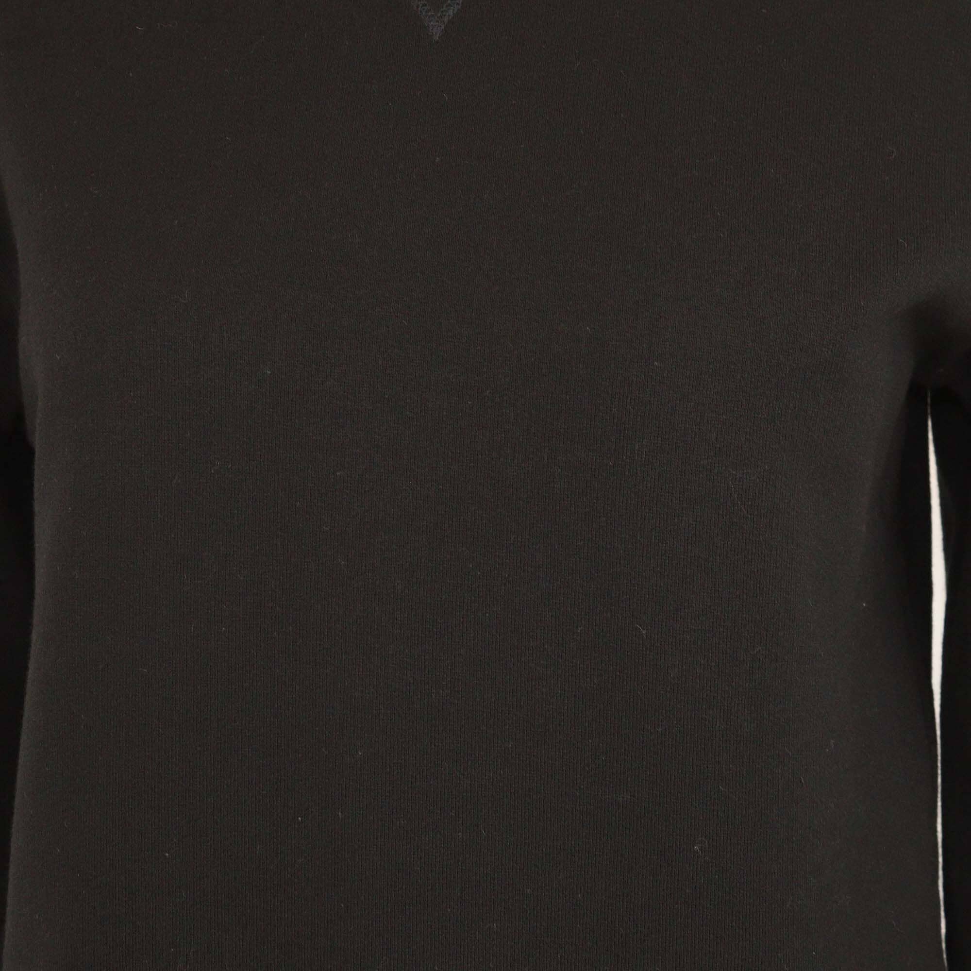RED Valentino Black Cotton Lace Trim Long Sleeve Sweater Womens RED Valentino