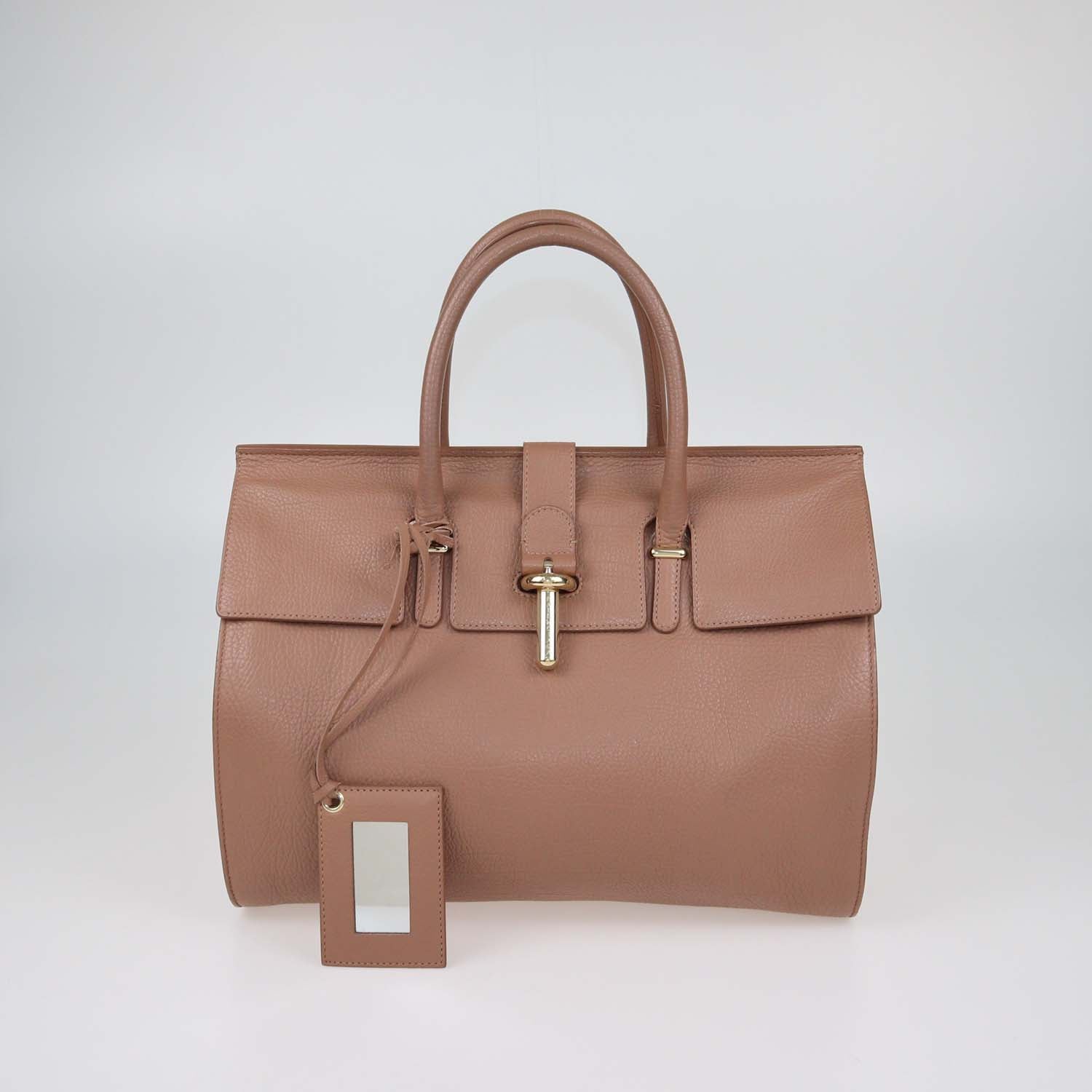 Balenciaga Tomette Leather Tube Round Tote