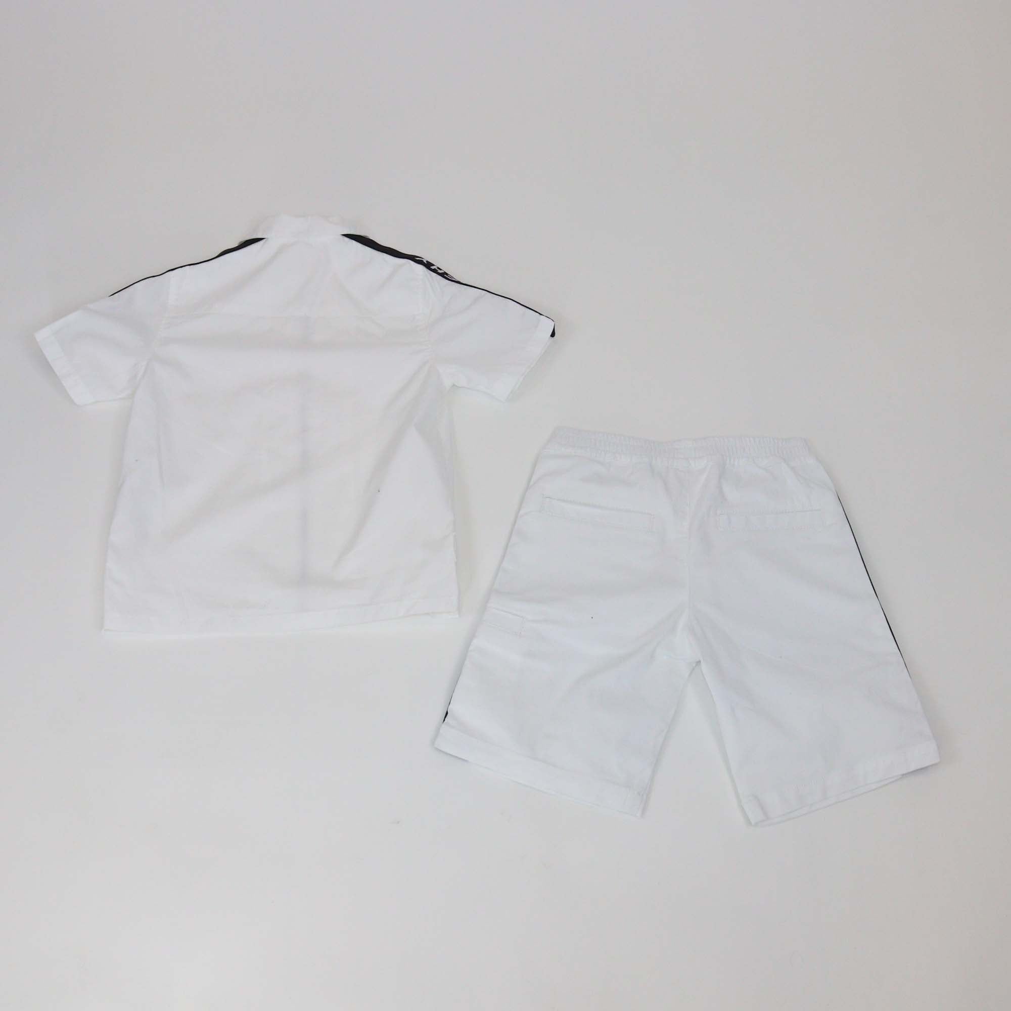 Givenchy Kids White Zip Up Short Sleeve Shirt & Short Set
