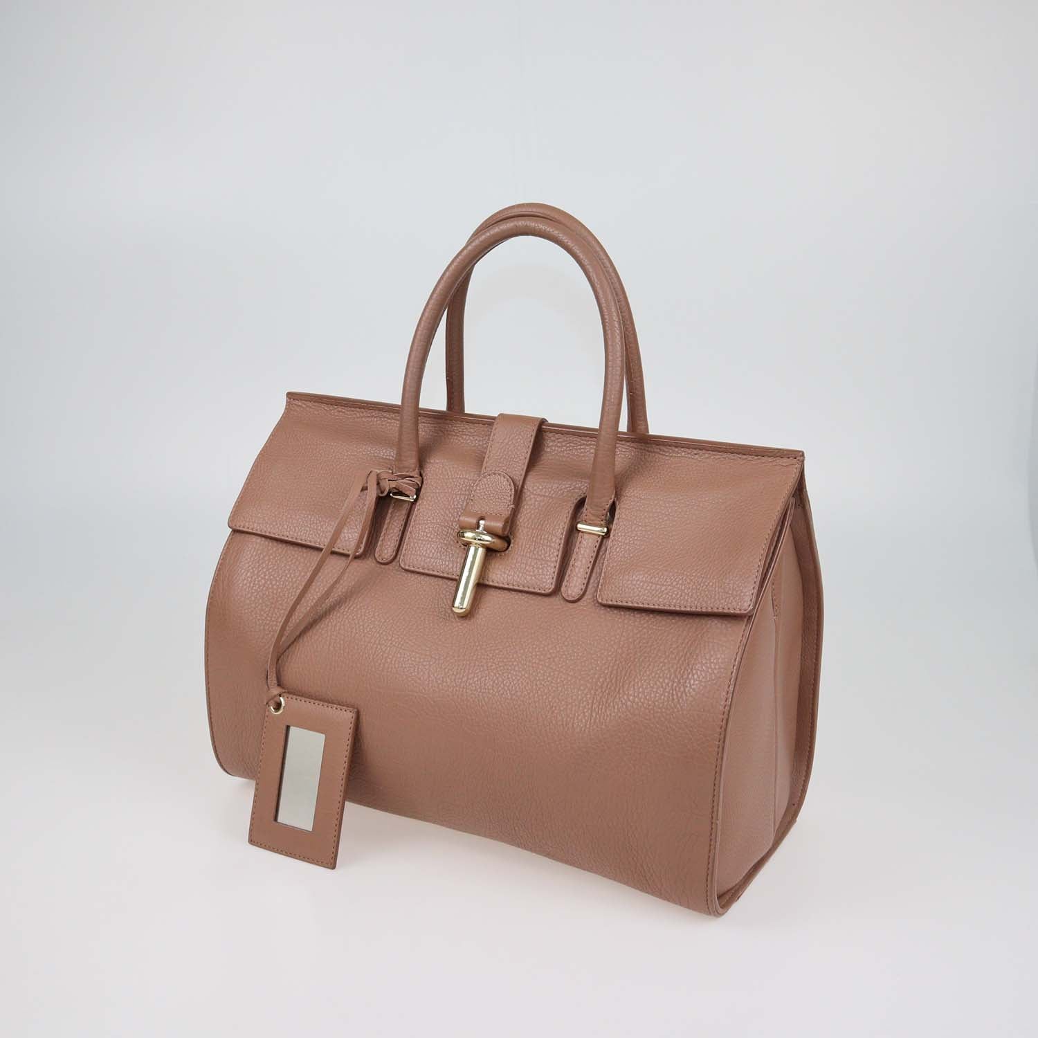 Balenciaga Tomette Leather Tube Round Tote