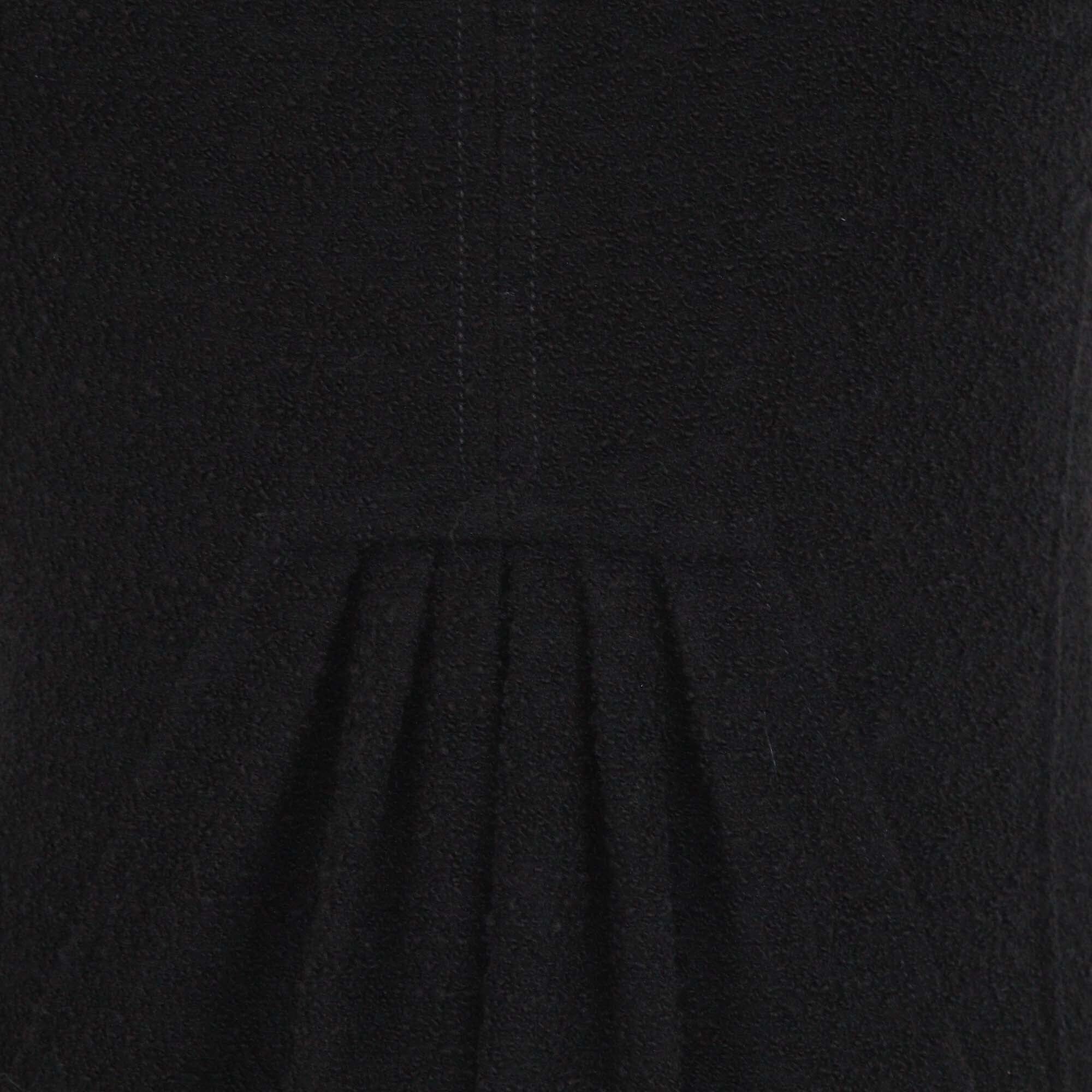 Oscar de la Renta Black Wool Sleeveless Midi Dress Womens Oscar de la Renta