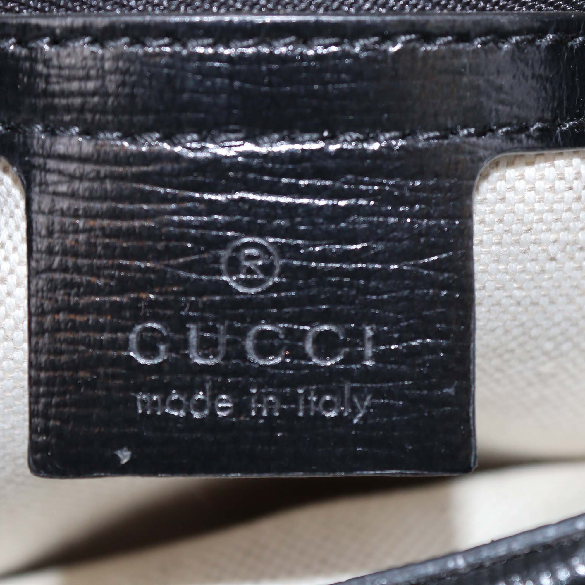 Gucci Black/White GG Leather Medium Jackie 1961 Hobo Womens Gucci