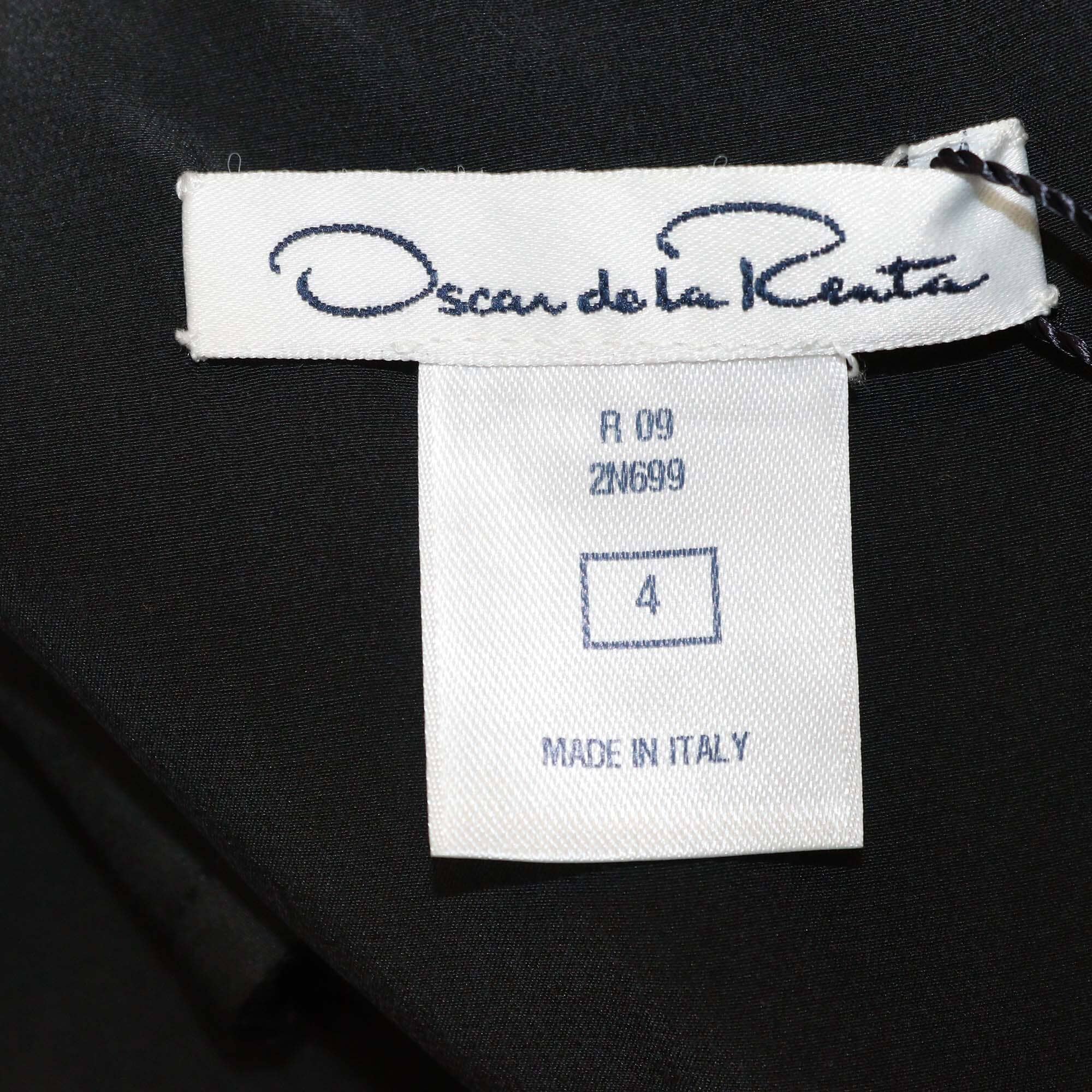 Oscar de la Renta Black Wool Sleeveless Midi Dress Womens Oscar de la Renta