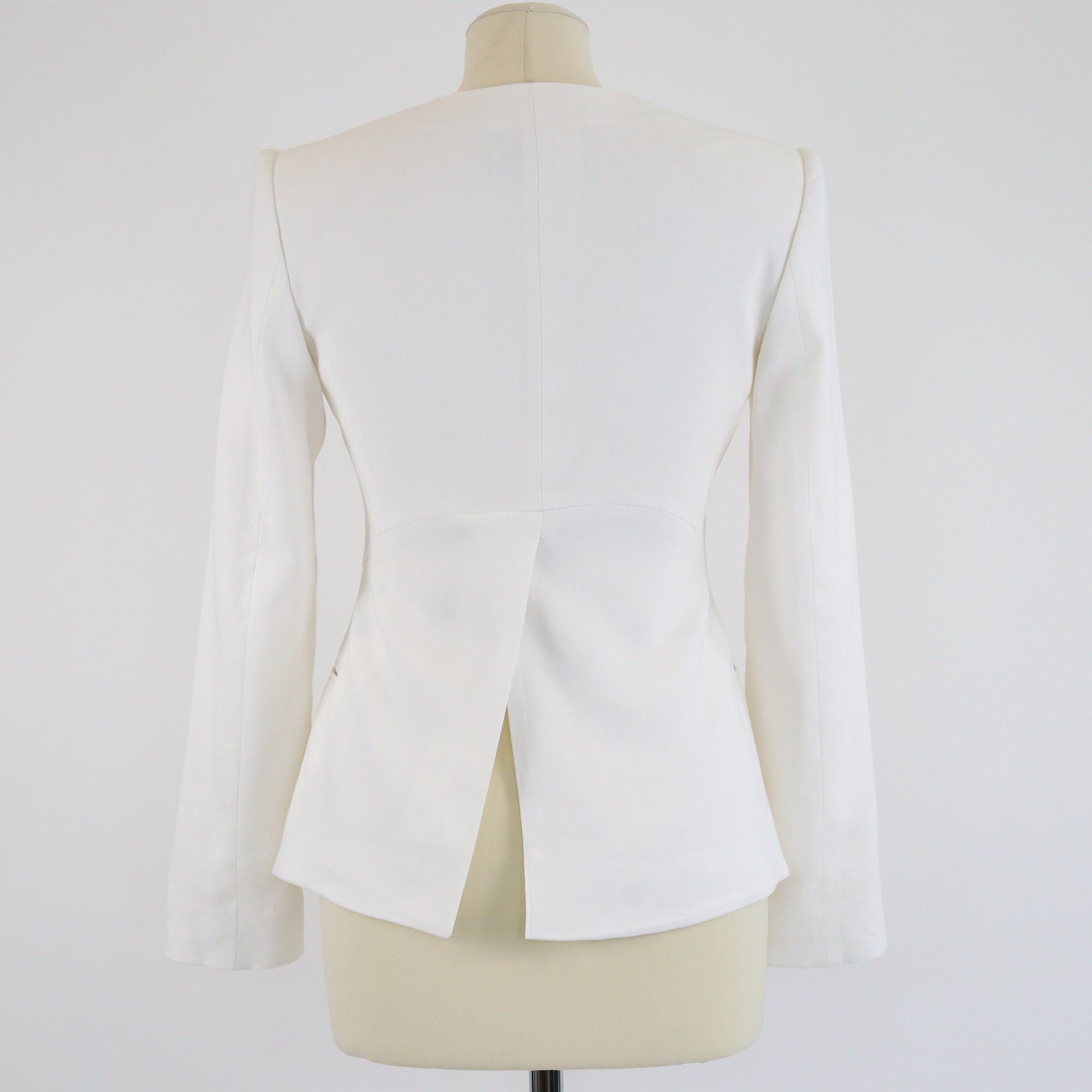 Stella McCartney Off White Ruffle Lace Detail Single Braested Blazer Womens Stella McCartney
