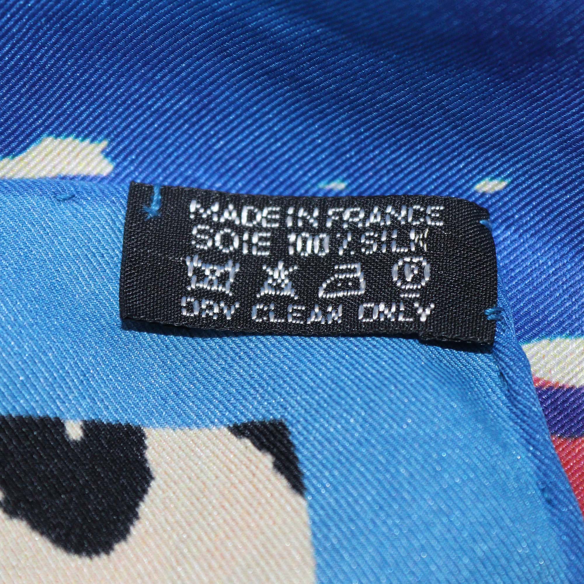 Hermes Multicolor Silk Sur Les Rives Du Leman Print Scarf 70