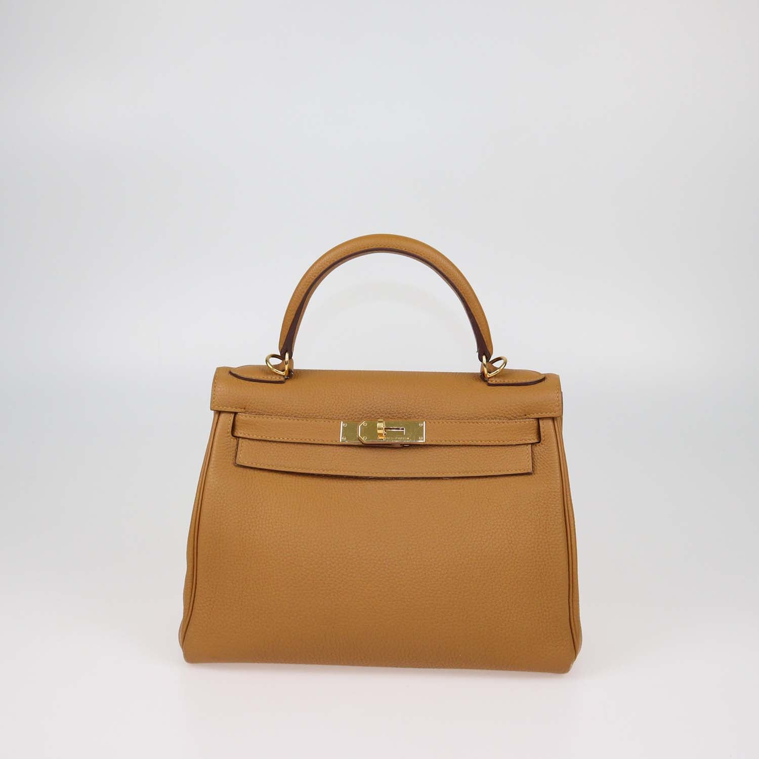 Hermes Biscuit Clemence Leather Gold Hardware Kelly Retourne 28 Bag