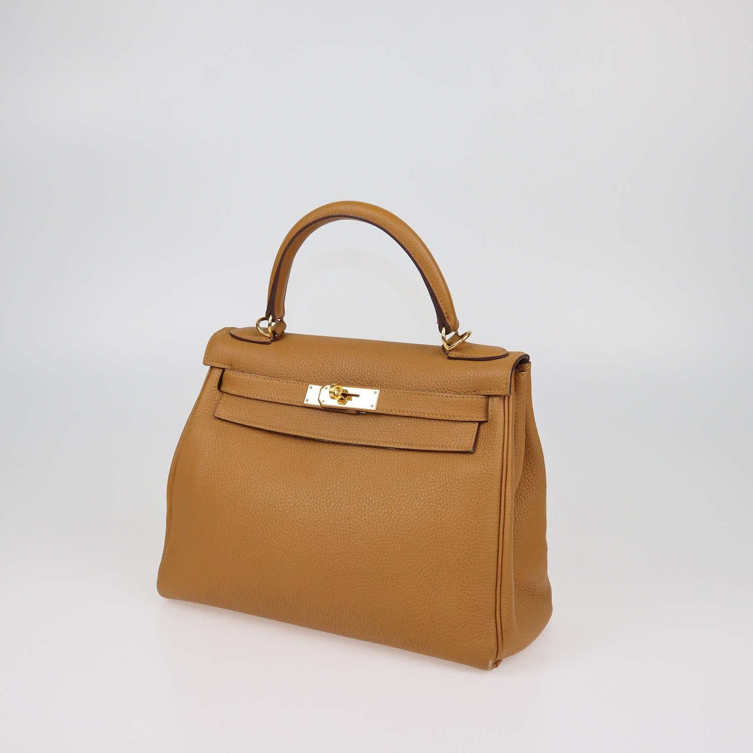 Hermes Biscuit Clemence Leather Gold Hardware Kelly Retourne 28 Bag