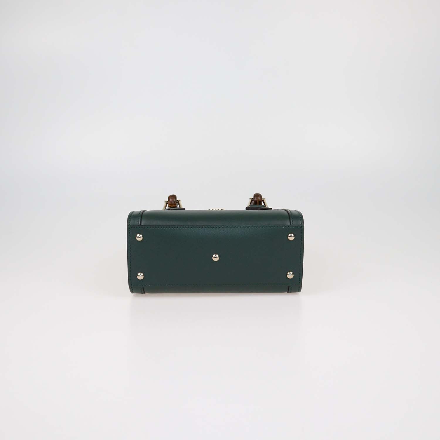 Gucci Green Leather Small Diana Tote