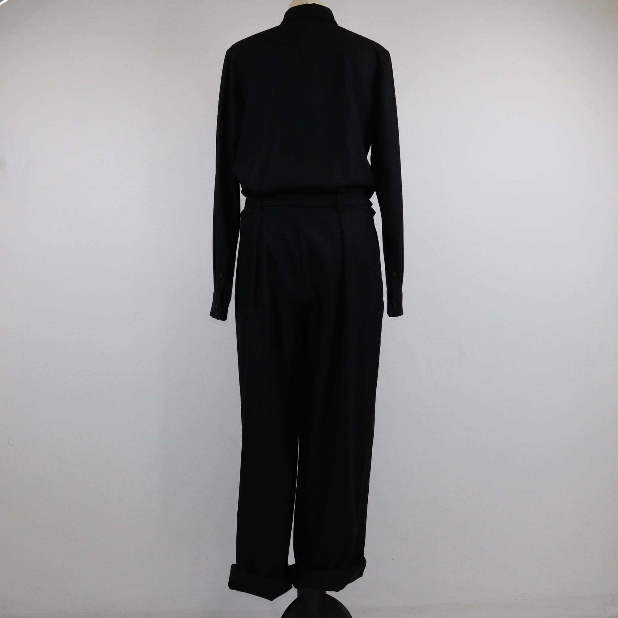 Bottega Veneta Black Long Sleeve Button Detailed Jumpsuit Womens Bottega Veneta