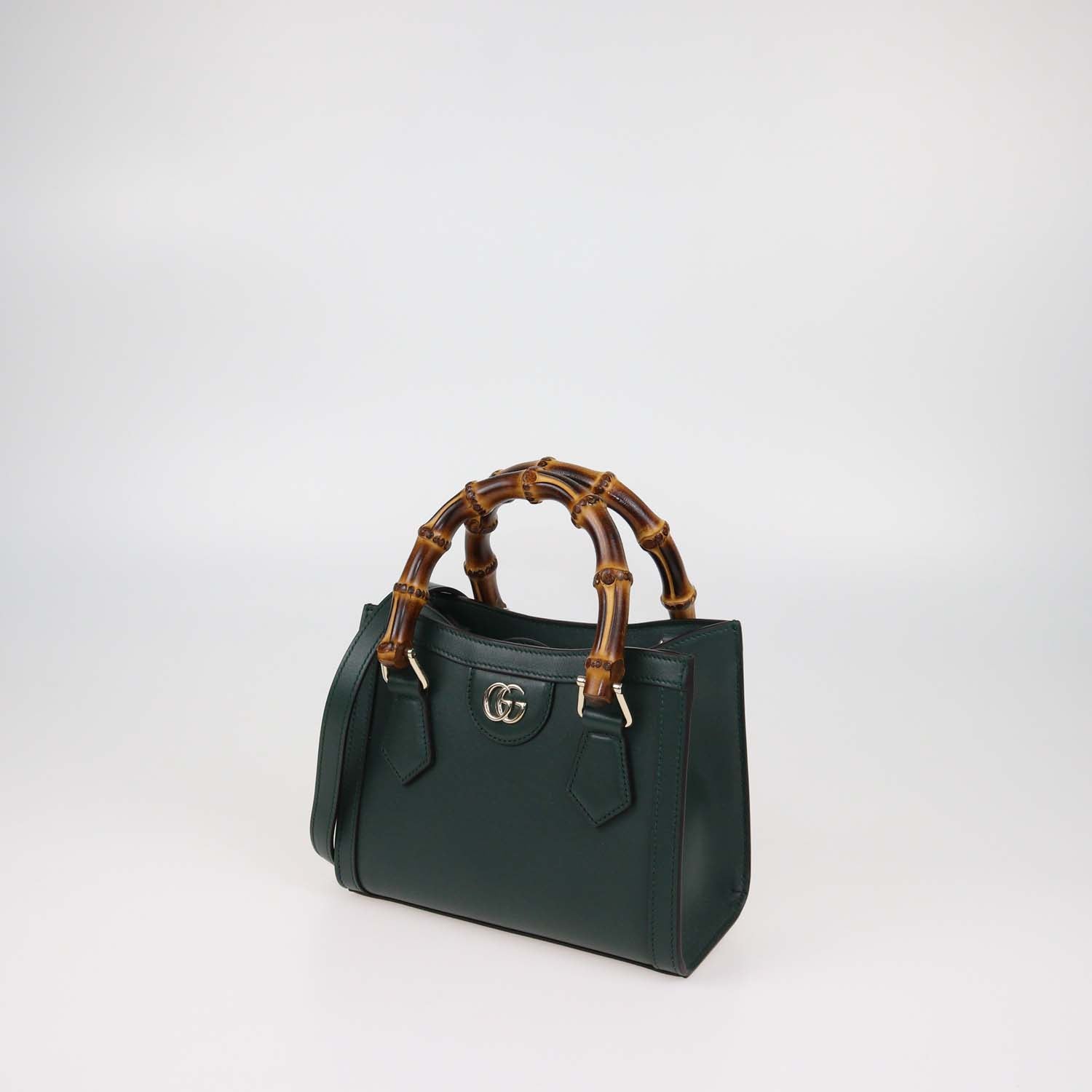 Gucci Green Leather Small Diana Tote