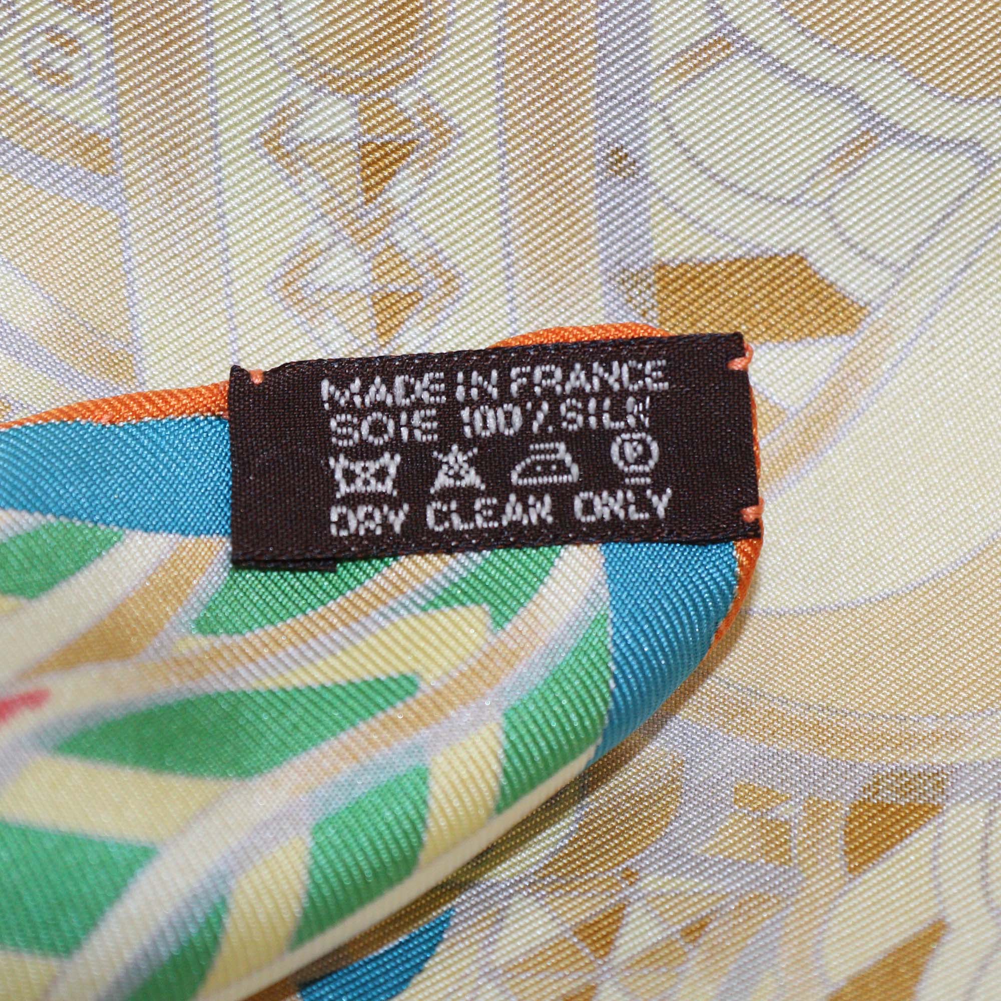 Hermes Multicolor Silk Les Sangles De Phoebus Scarf 90