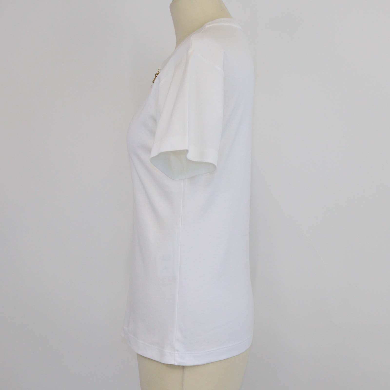 Louis Vuitton White Cotton Chain Detail T-Shirt