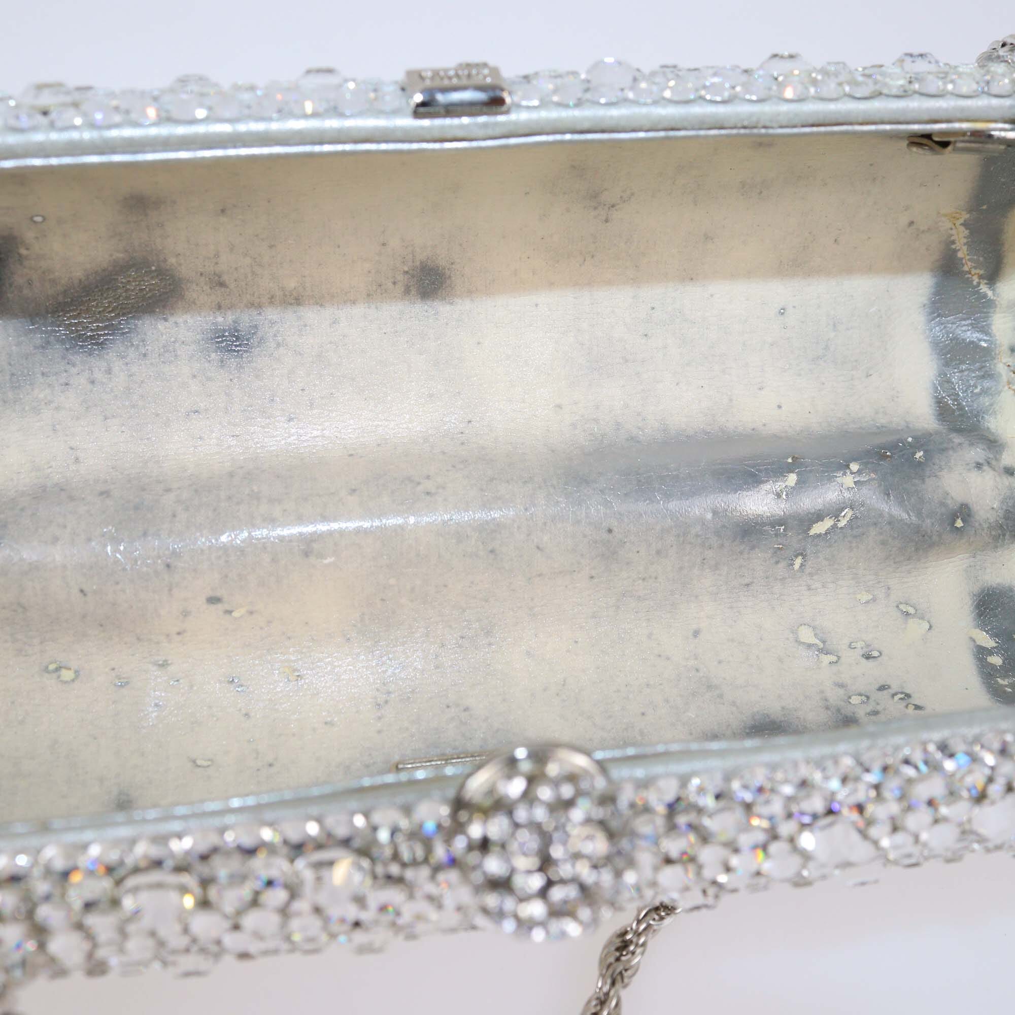 Rodo Silver Crystal-Embellished Chain Clutch Womens Rodo