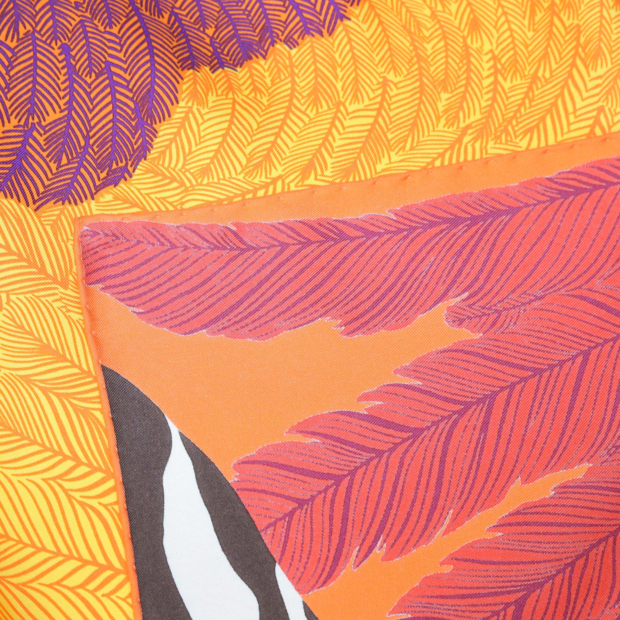 Hermes Multicolor Silk Zebra Pegasus Scarf 90