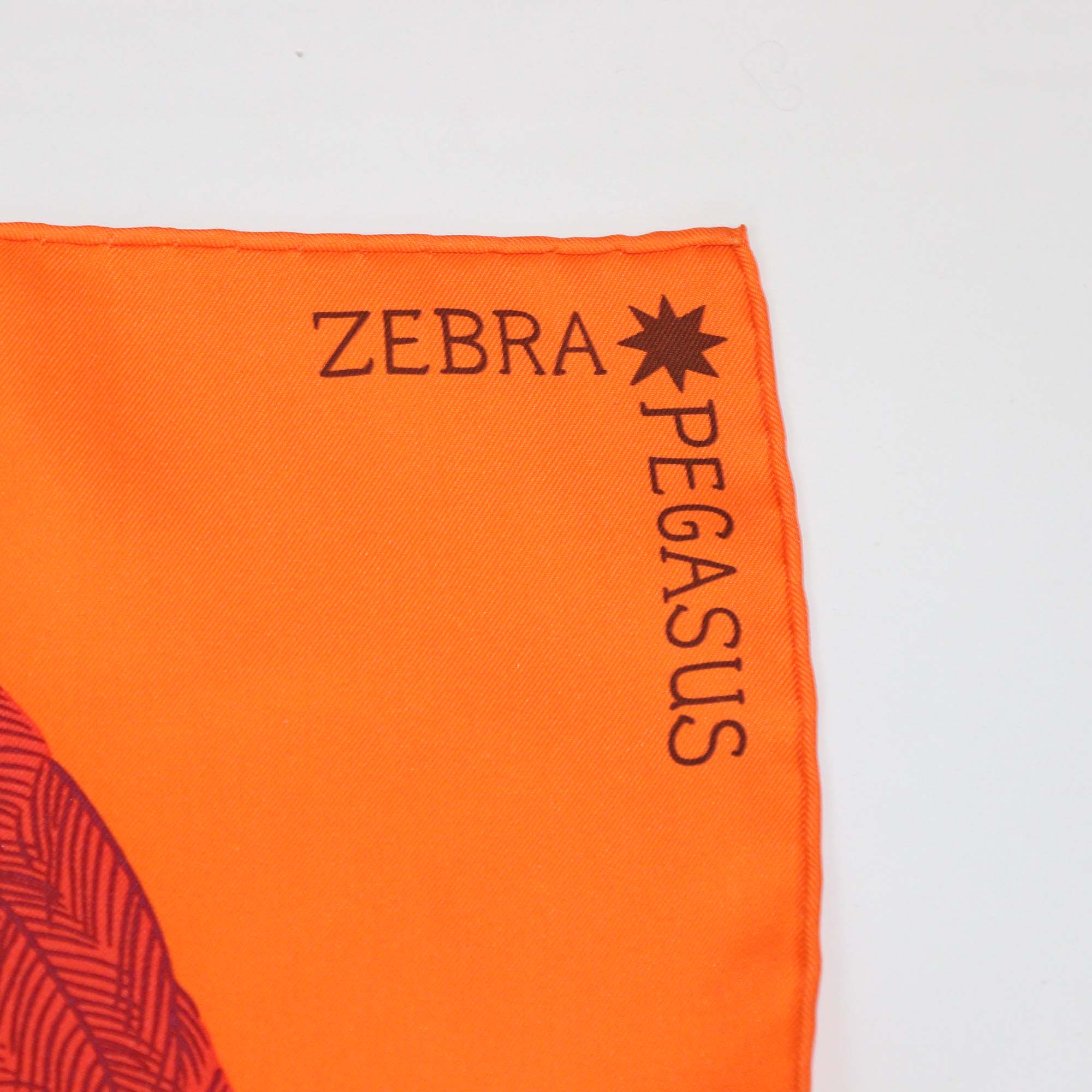 Hermes Multicolor Silk Zebra Pegasus Scarf 90