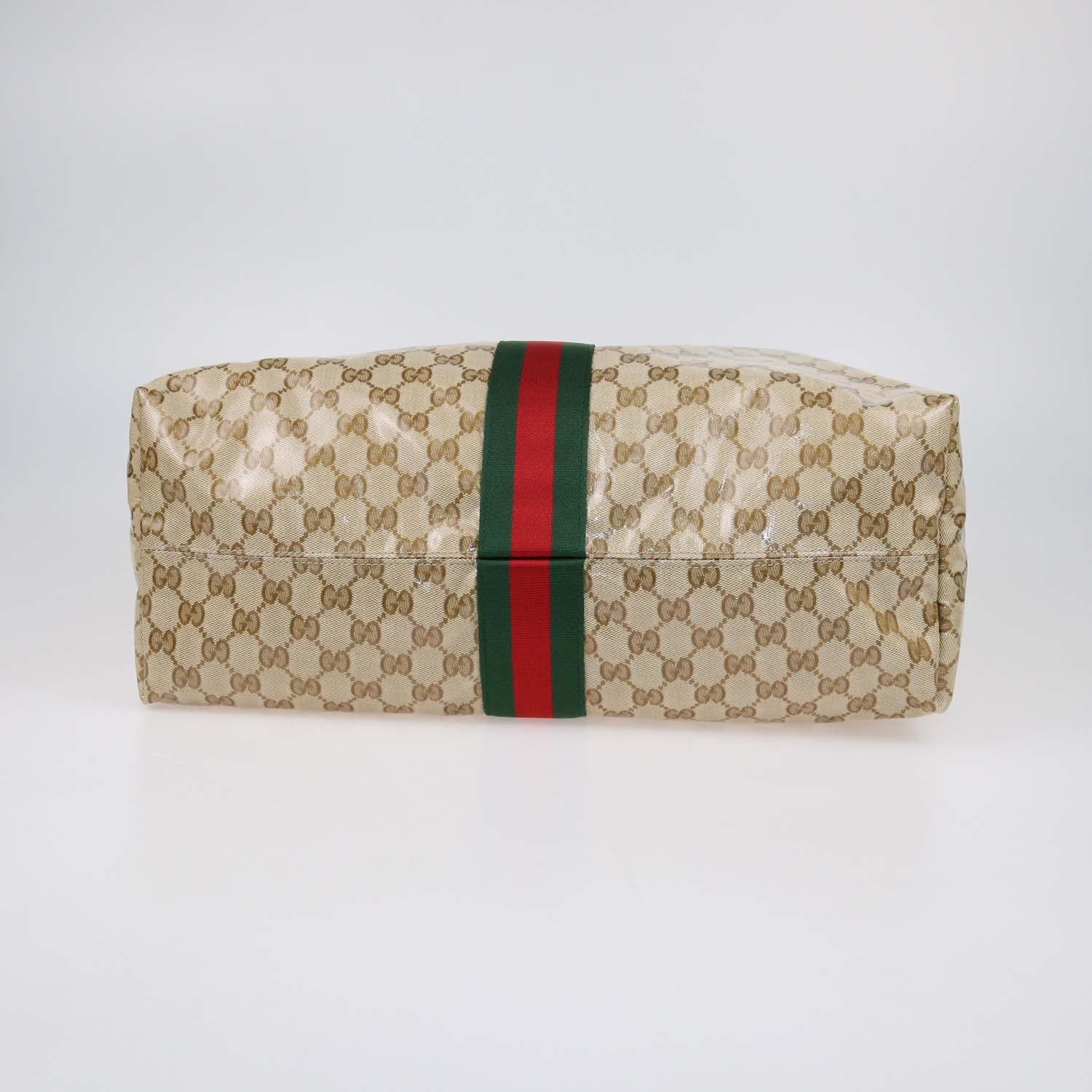Gucci Brown Varnished Coated Canvas Large Giglio Tote