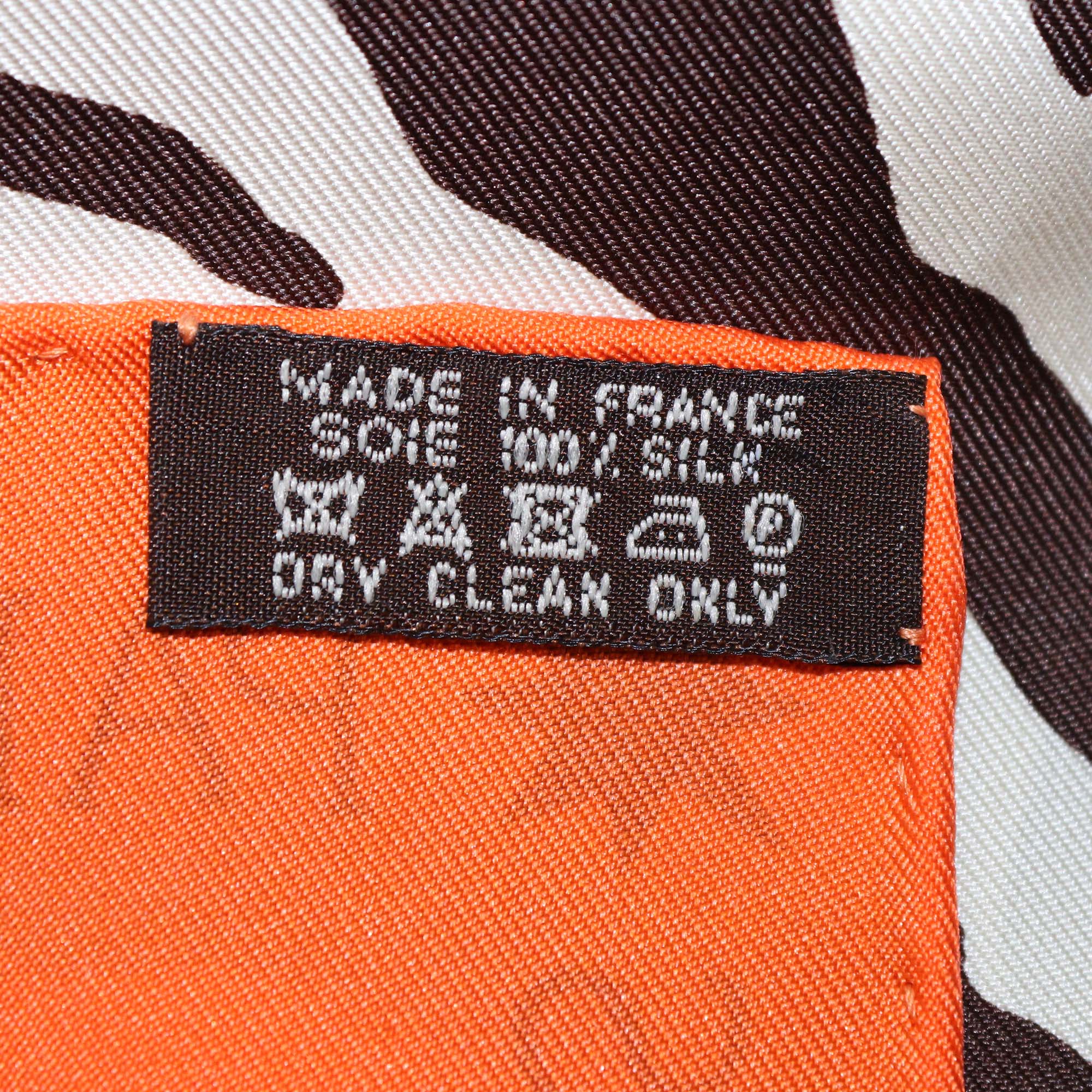 Hermes Multicolor Silk Zebra Pegasus Scarf 90