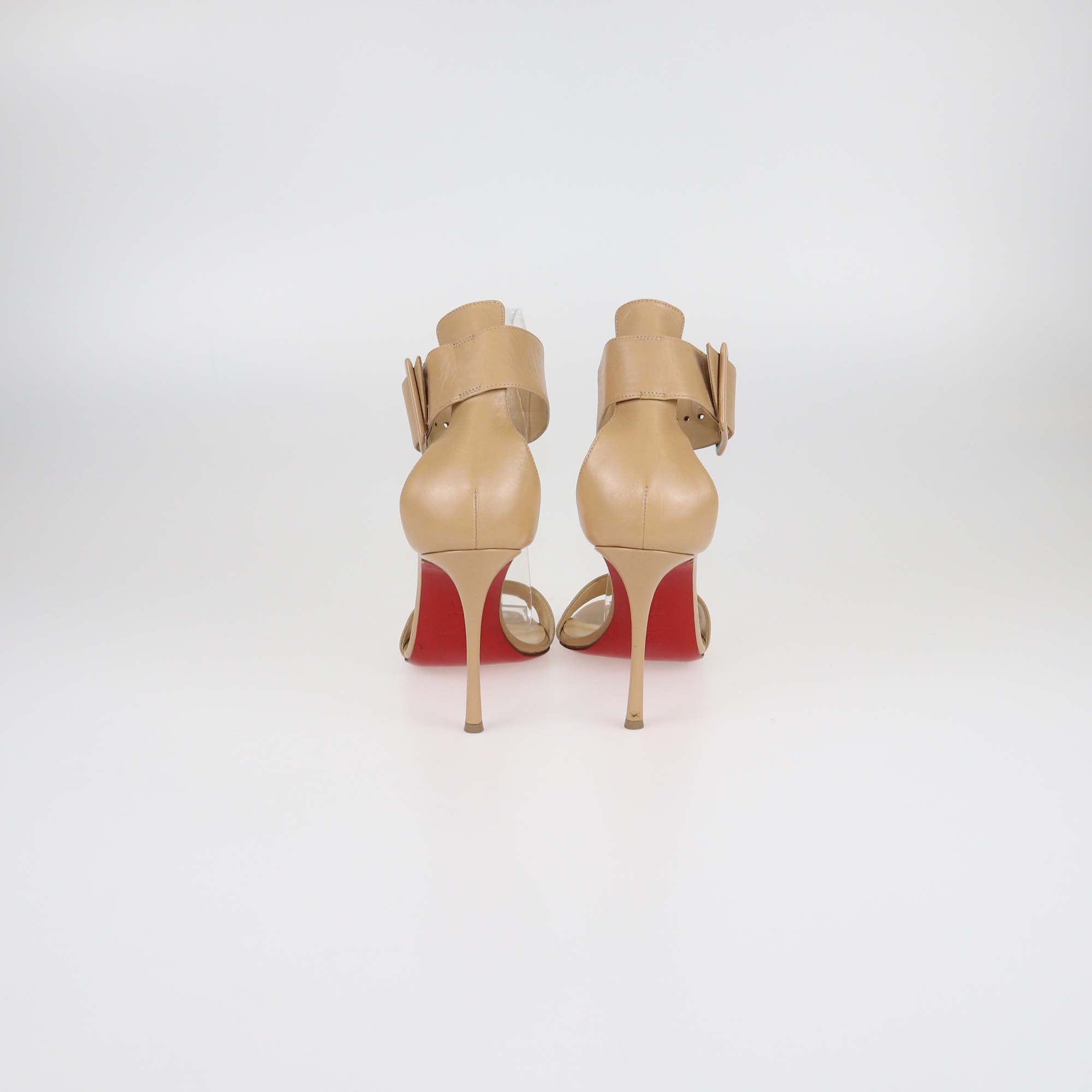 Chrsitian Louboutin Beige Leather Runana 100 Sandals