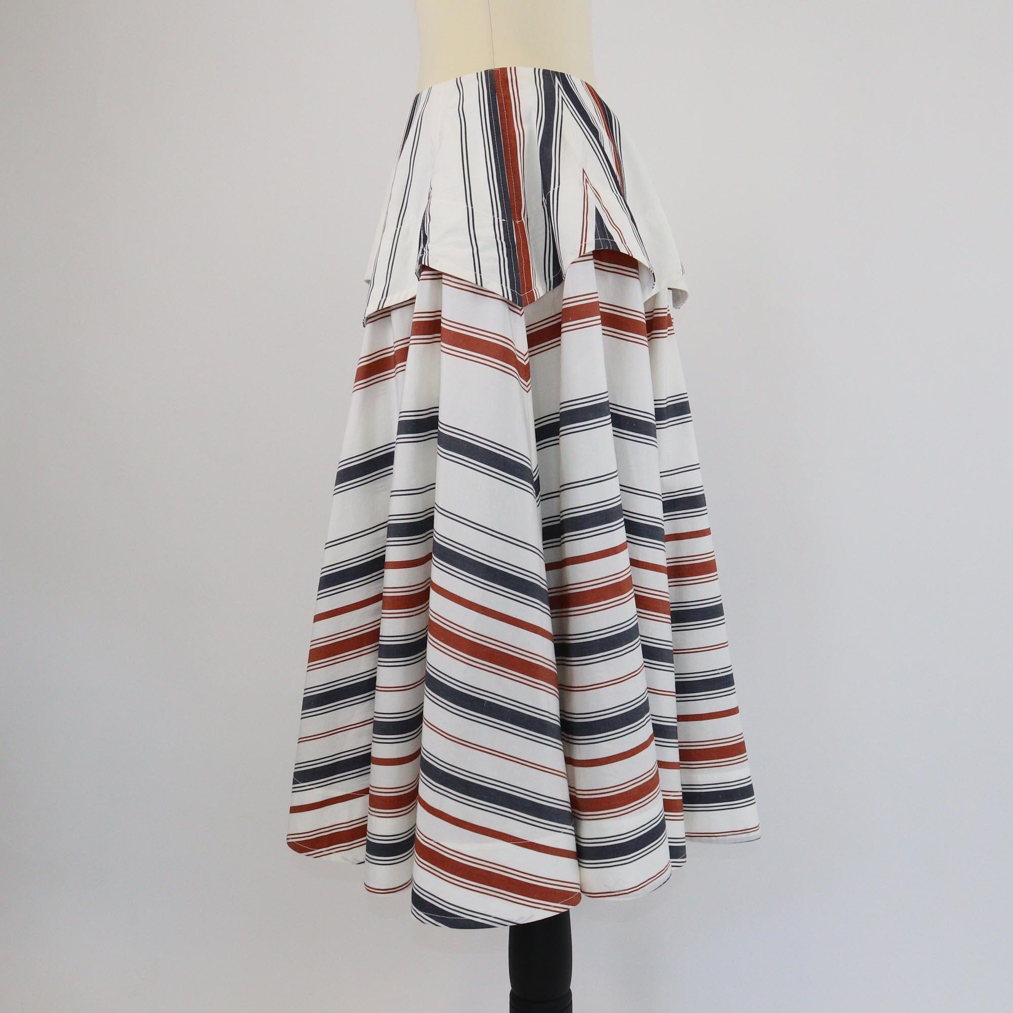 Bottega Veneta Multicolor Drop Waist Stripe Degrade Midi Skirt Womens Bottega Veneta