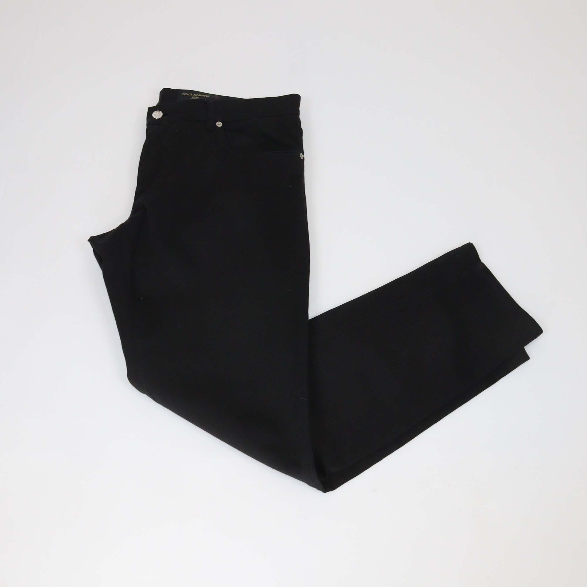 Dolce & Gabbana Black Cotton Classic Stretch Fit Pants