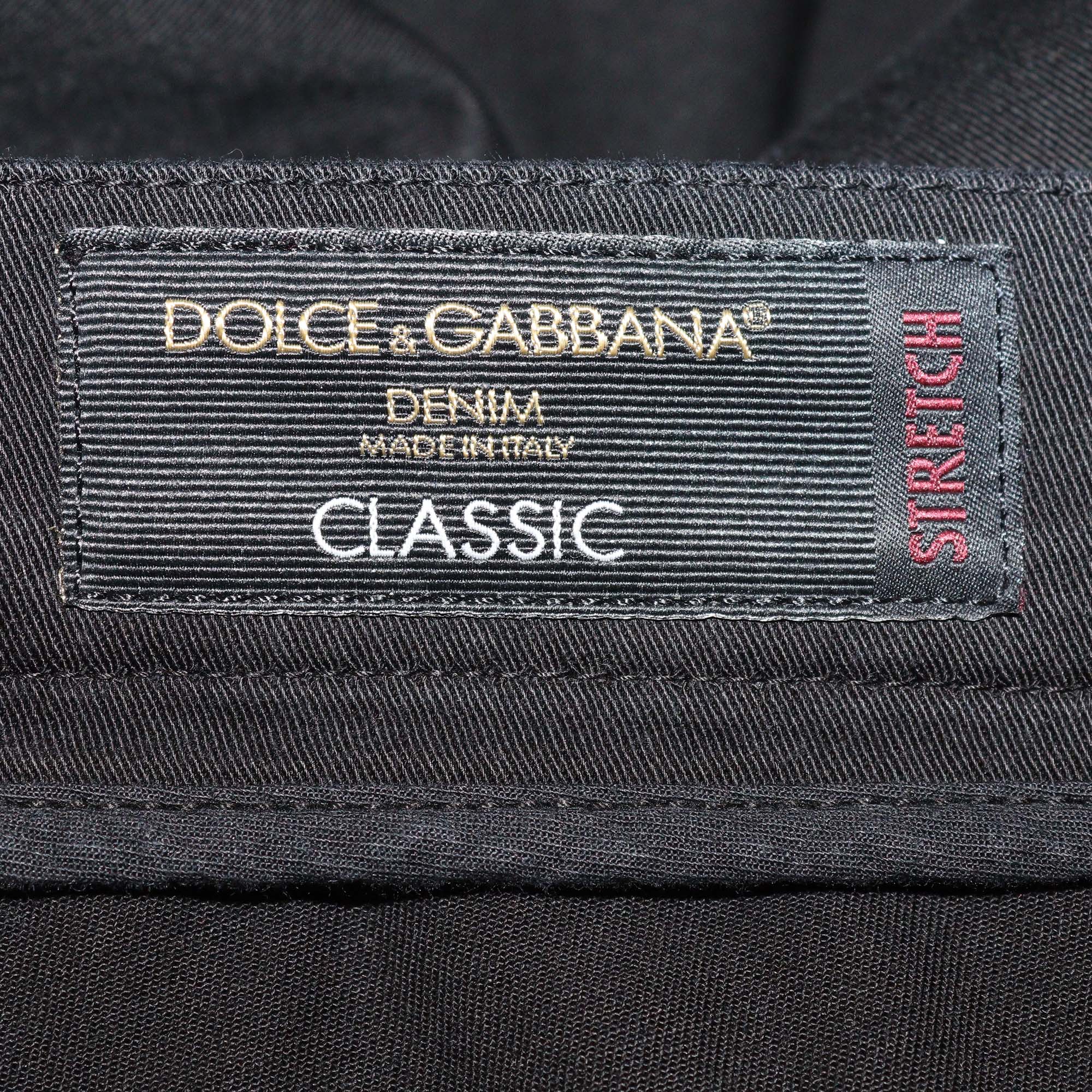 Dolce & Gabbana Black Cotton Classic Stretch Fit Pants