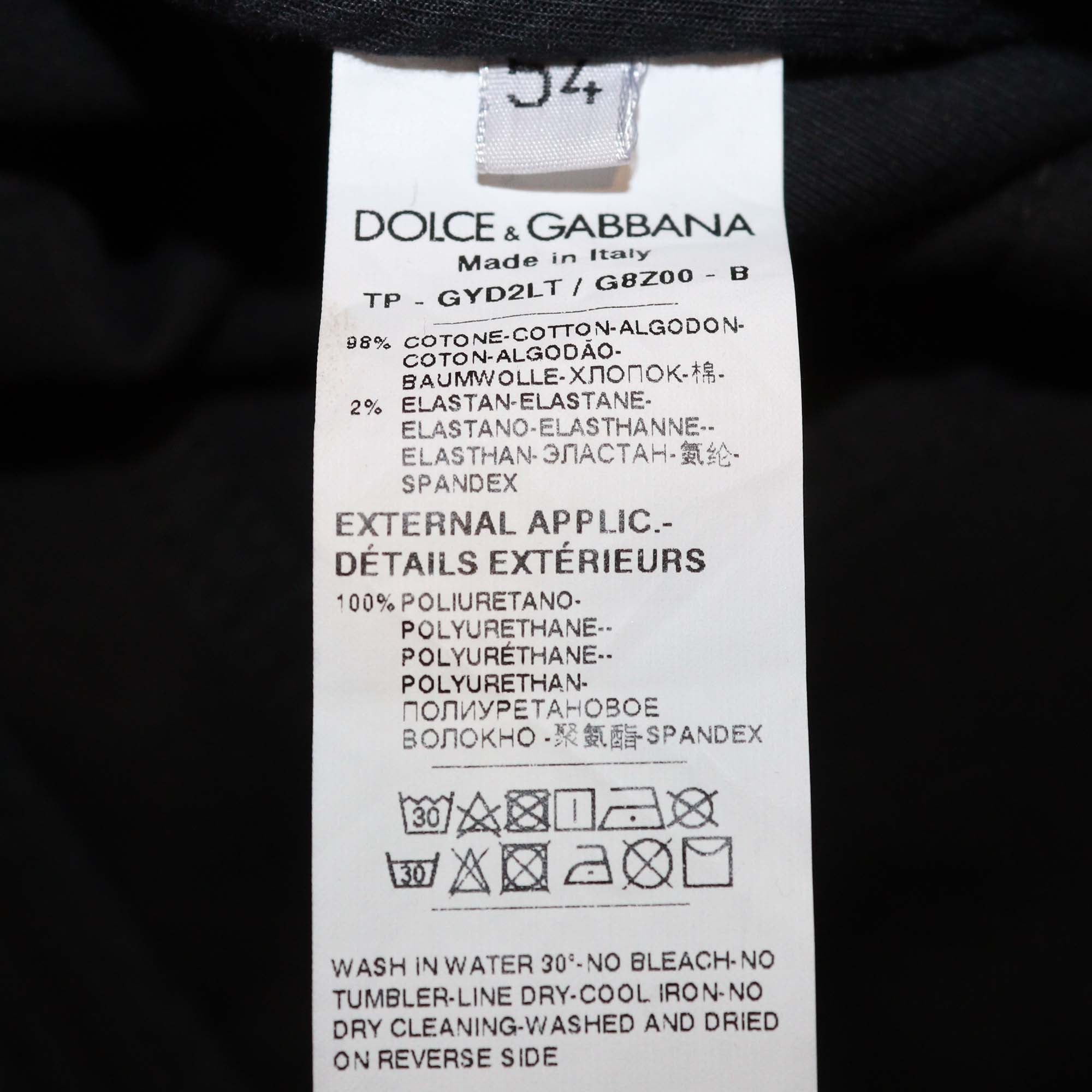 Dolce & Gabbana Black Cotton Classic Stretch Fit Pants