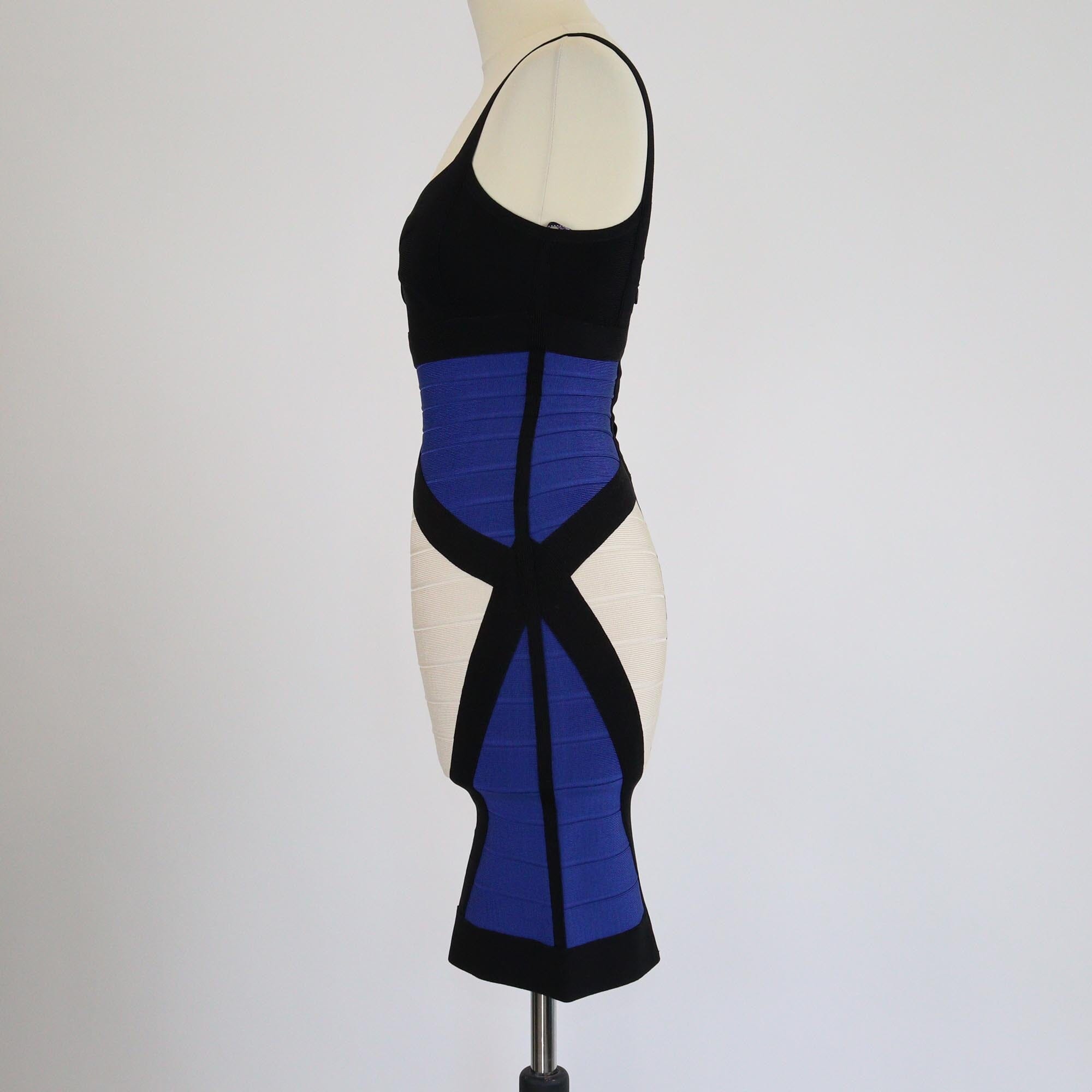 Herve Leger Tricolor Reona Bandage Dress Womens Herve Leger