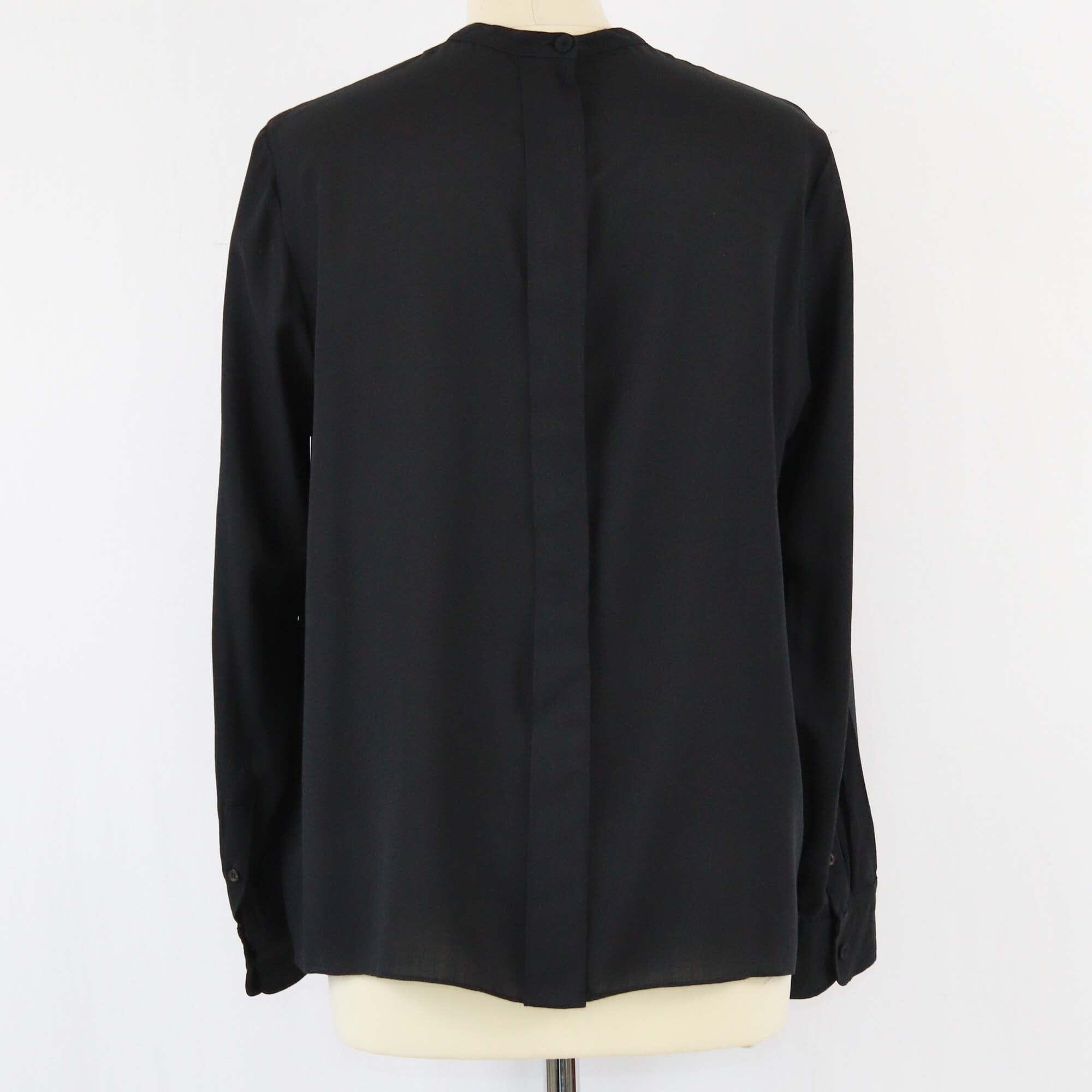 Hermes Black Pleated Longsleeve Shirt Womens Hermes
