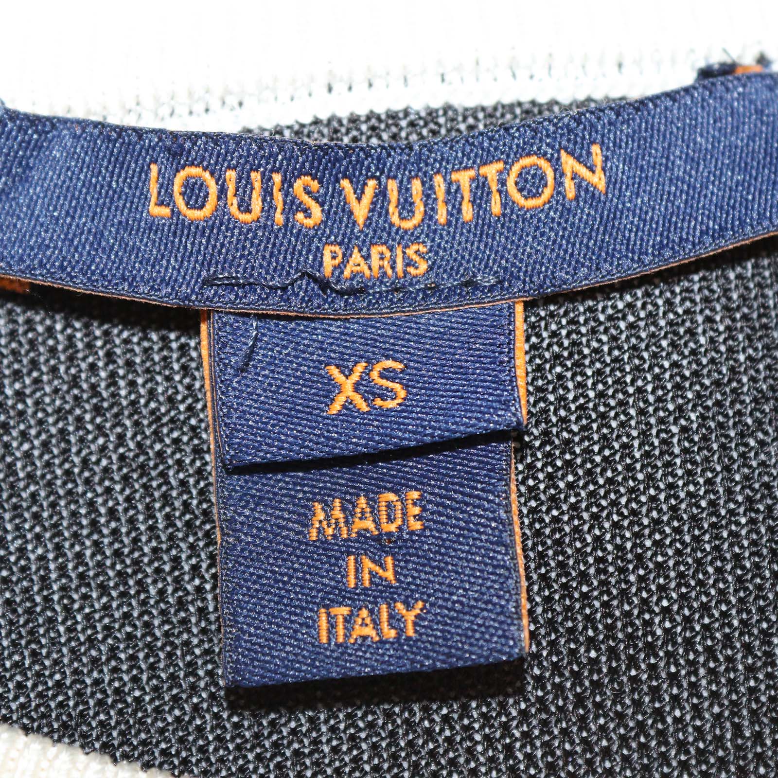 Louis Vuitton Black/White Jersey Knit Logo Detail Crop Sweater