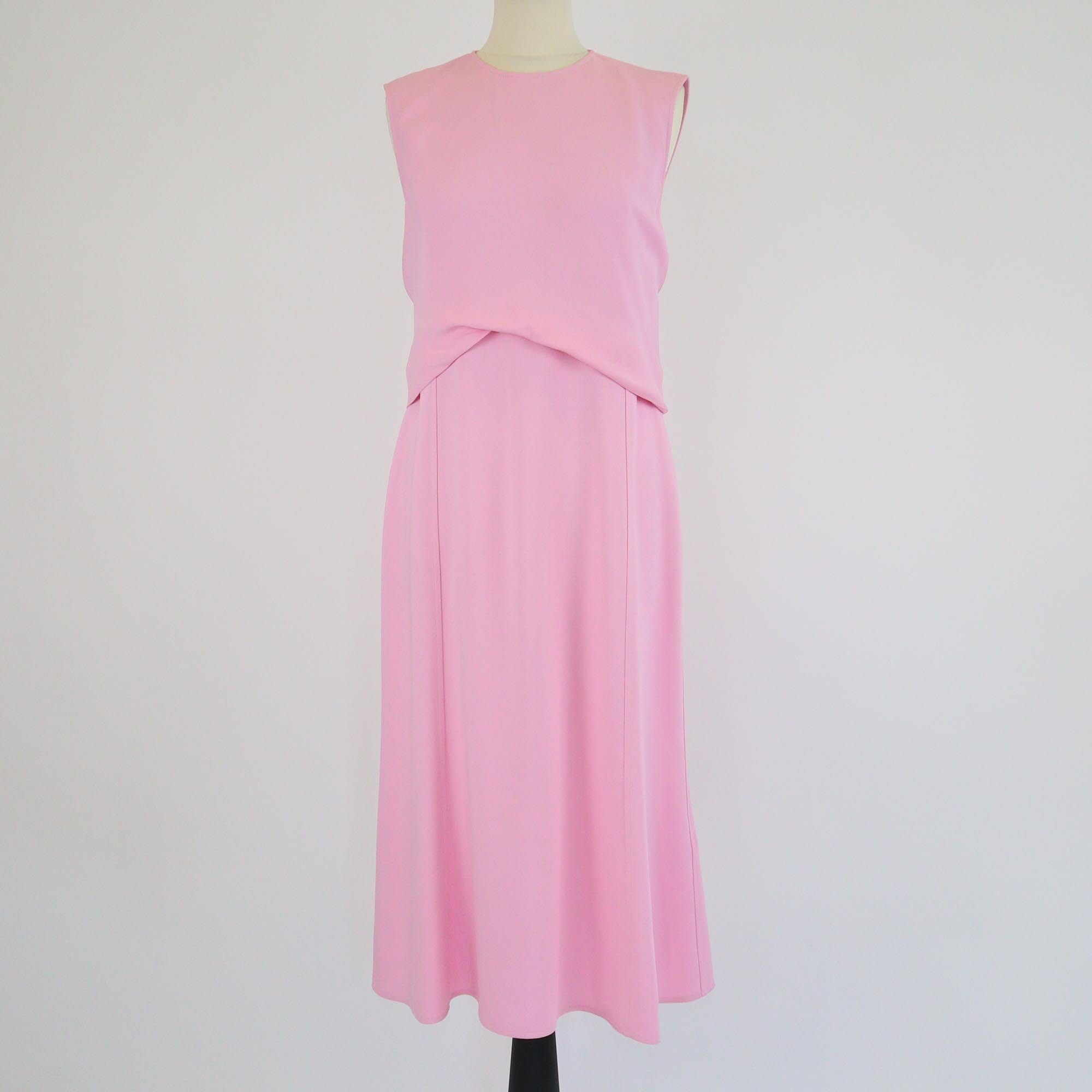 Victoria Beckham Pink Drape Sleeveless Midi Dress Womens Victoria Beckham