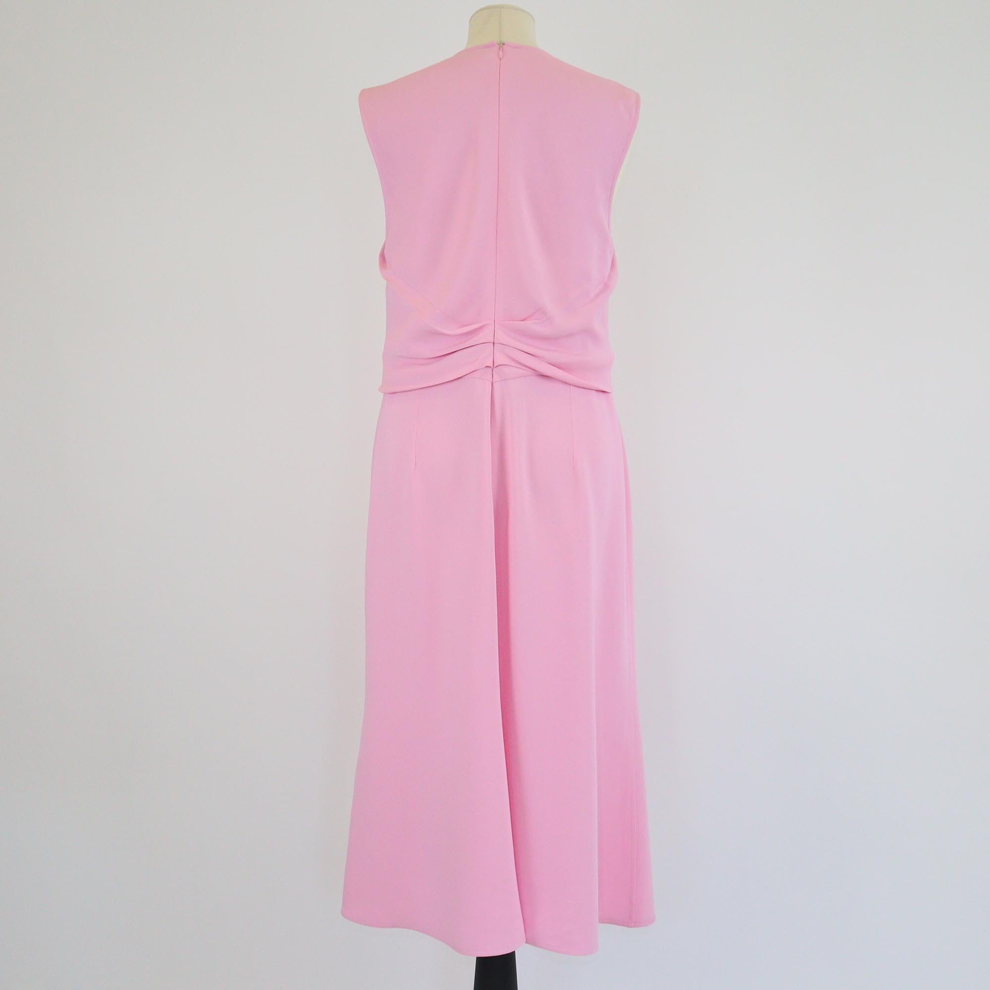 Victoria Beckham Pink Drape Sleeveless Midi Dress Womens Victoria Beckham
