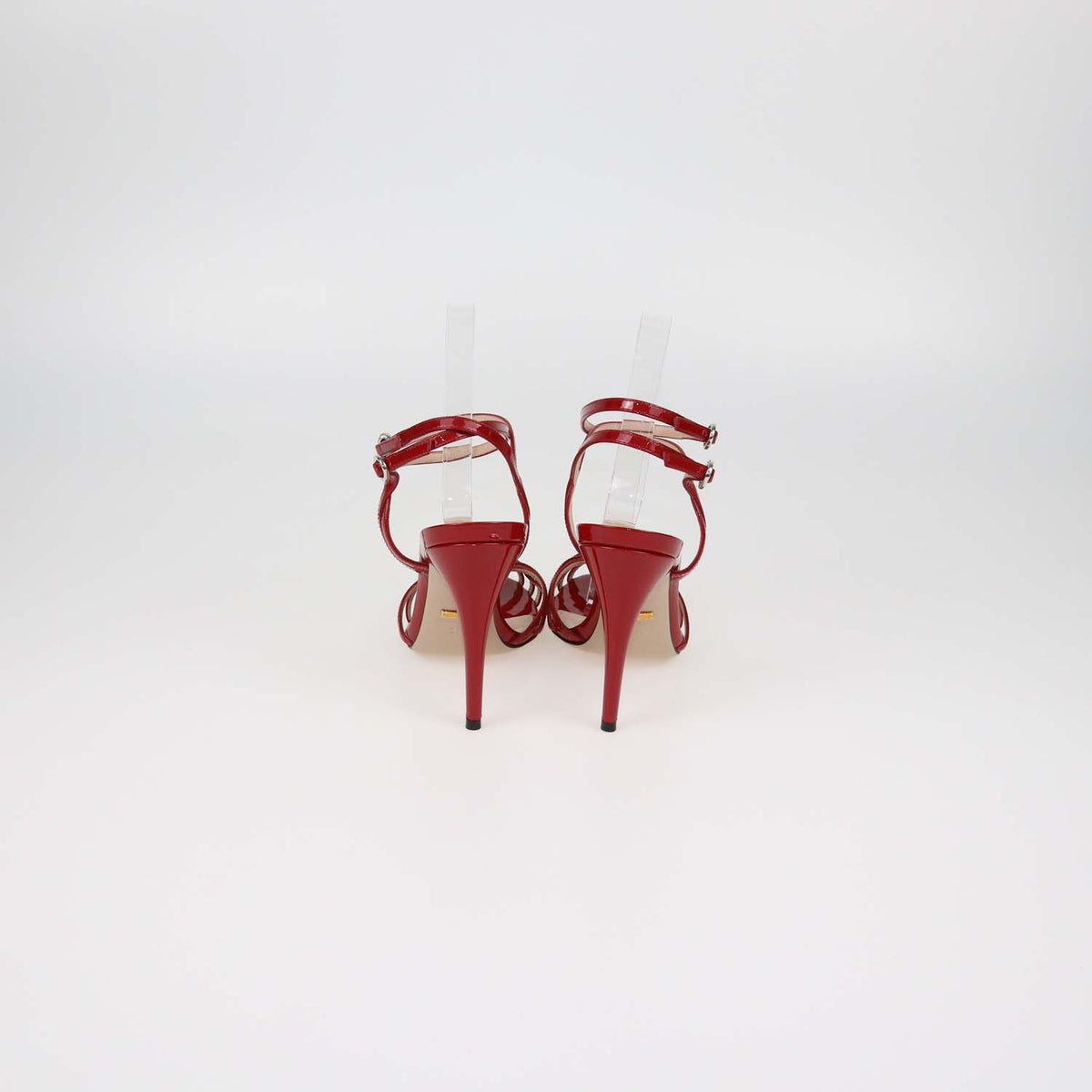 Gucci Red Patent Leather Strappy Ankle Strap Sandals