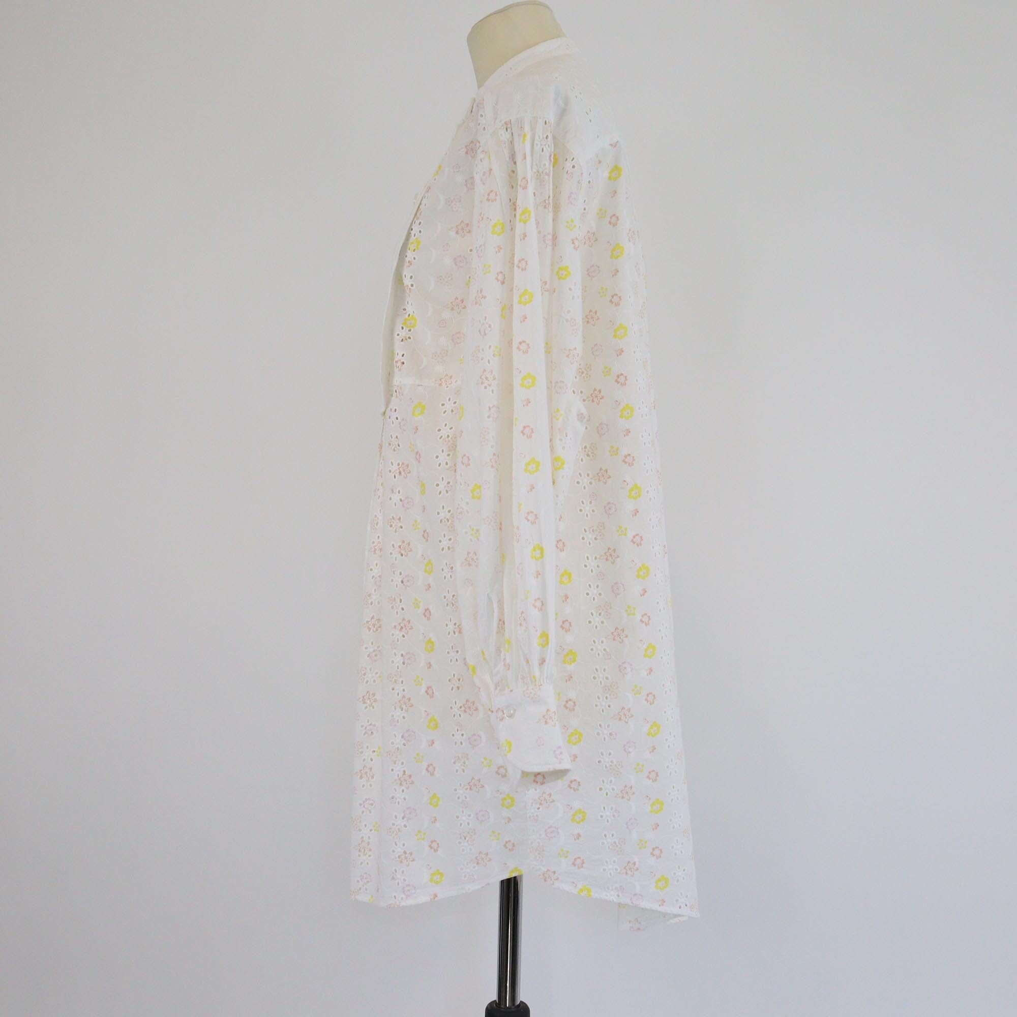 SeebyChloe White/Multicolor Floral Print Broidery Anglaise Long Sleeve Dress Womens See by Chloe