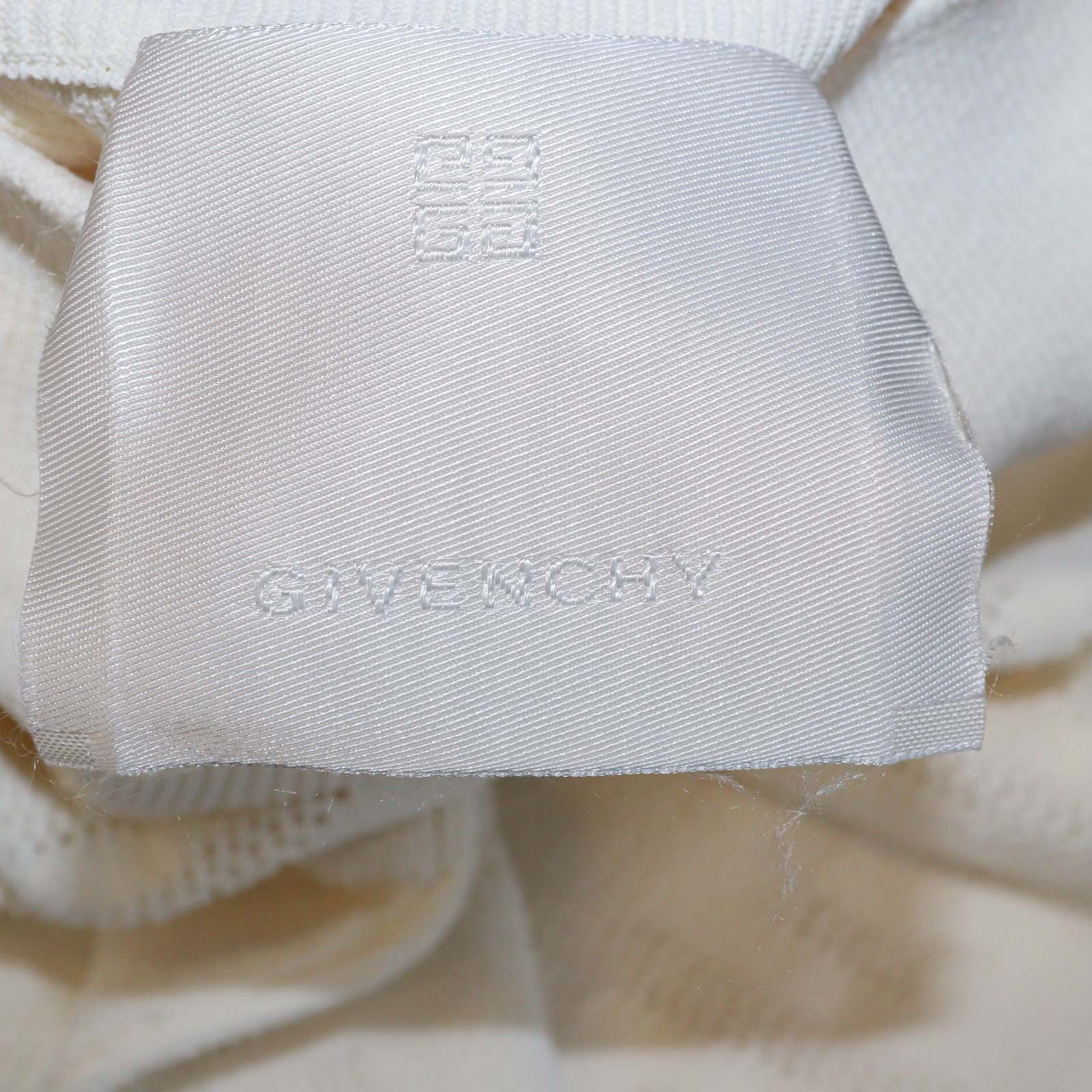 Givenchy Off White Knitted Viscose 4G Jacquard Turtleneck Sweater