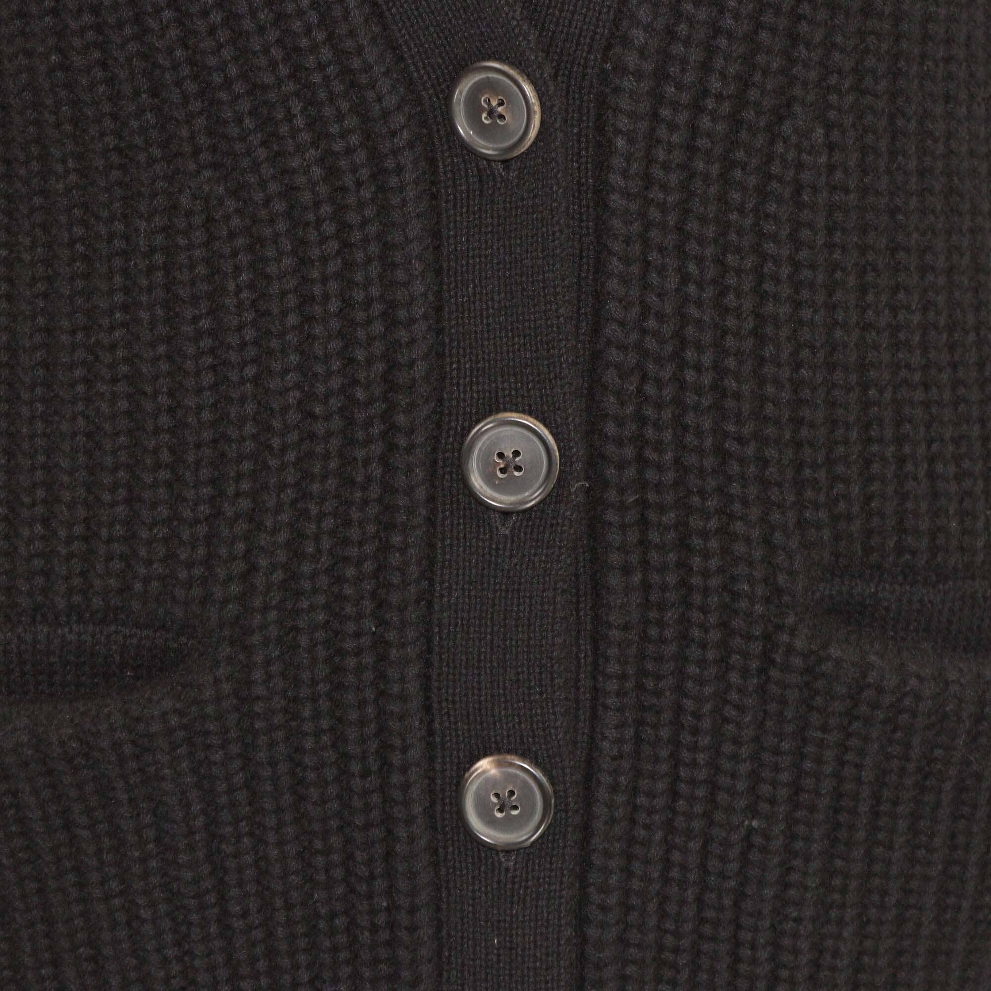 Chloe Black Ribbed Knit Cashmere Cardigan Womens Chloe
