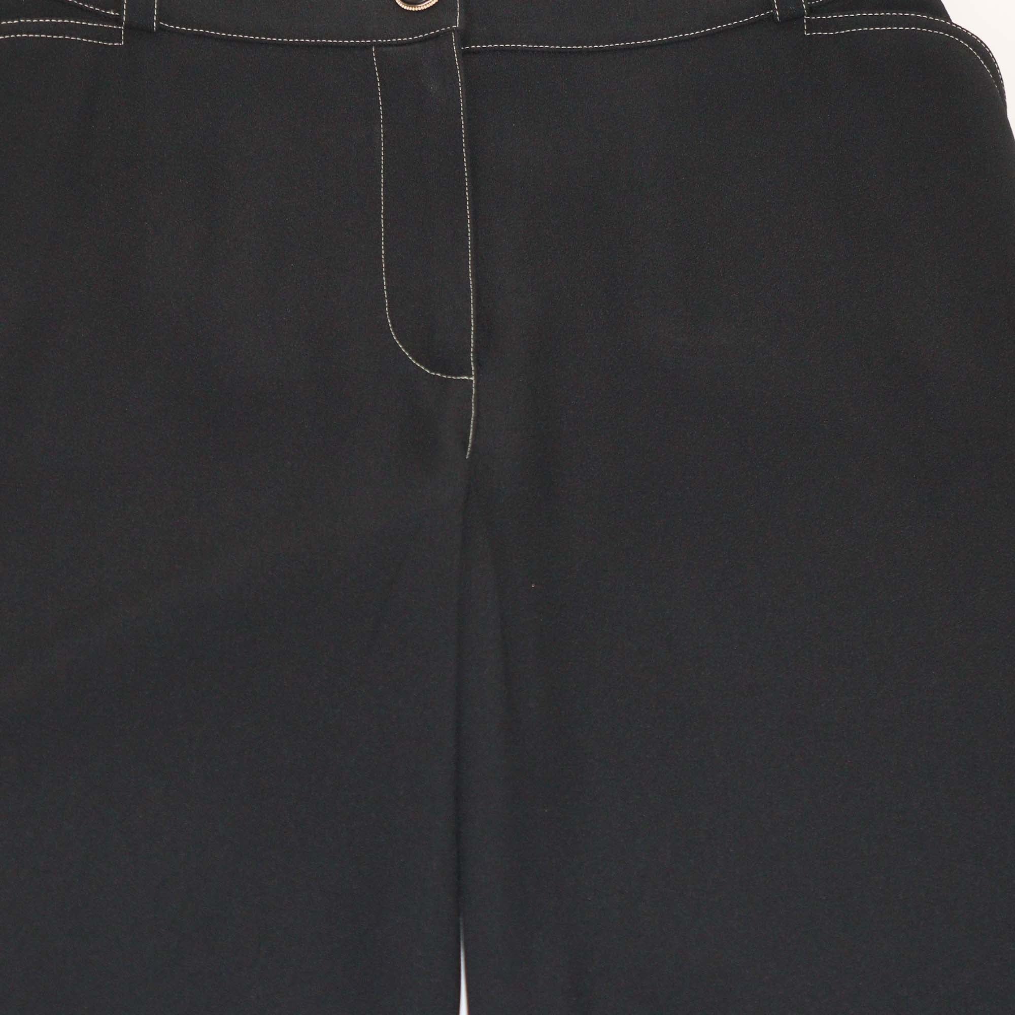 Chanel Black Acetate Straight Leg Pants