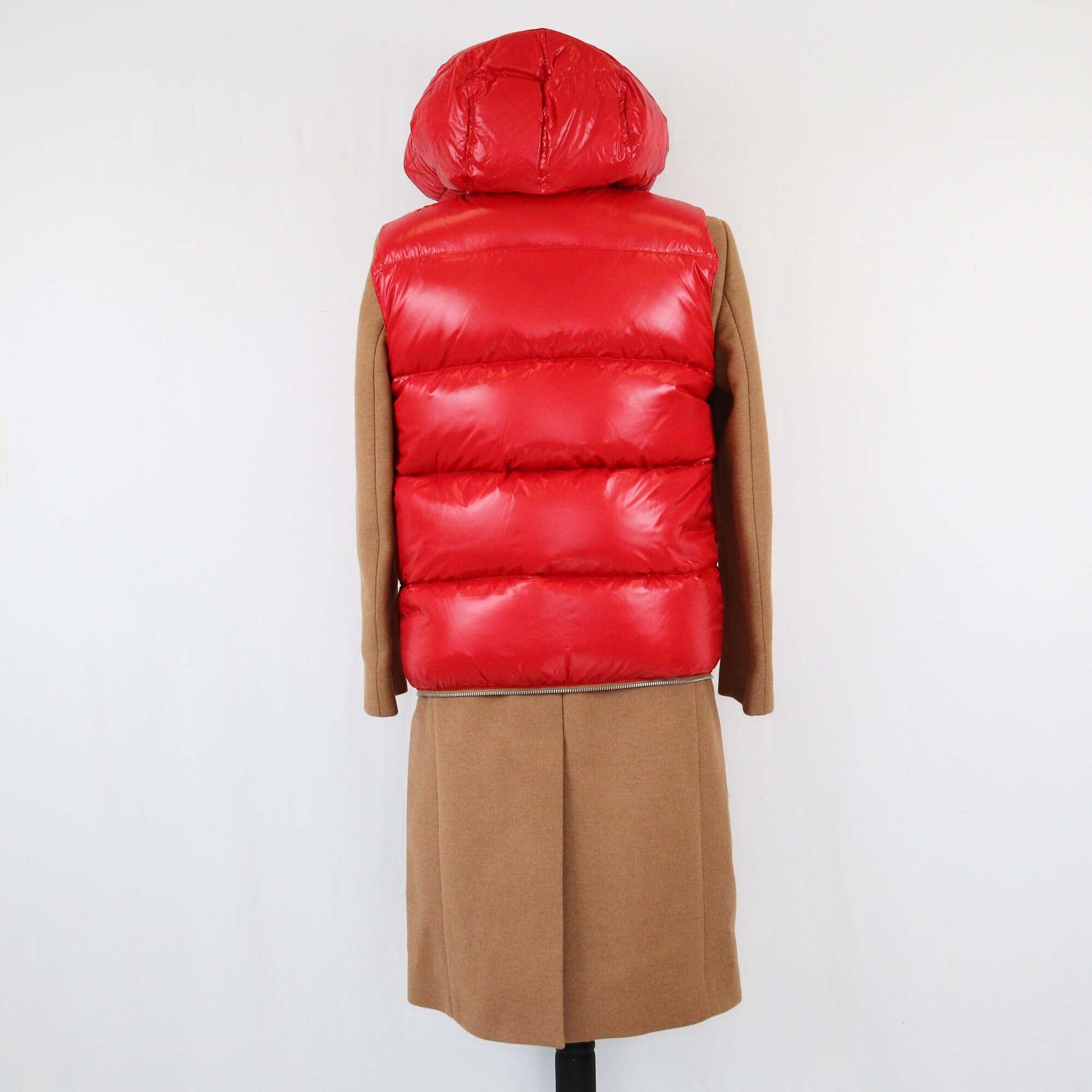 Burberry Brown Camel Hair Coat with Reversible Puffer Vest Womens Burberry