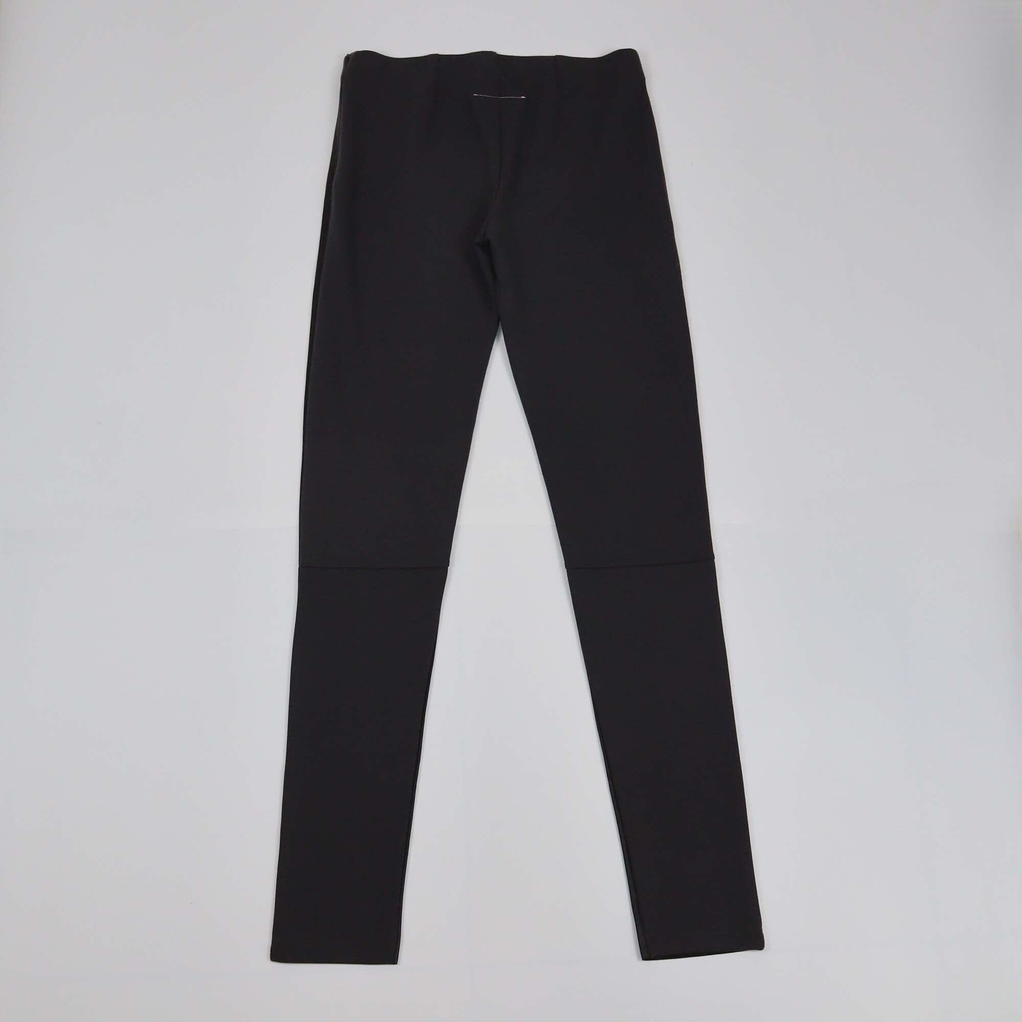 MM6 Maison Martin Margiela Black/Grey Leather Skinny Pants Womens MM6 Maison Martin Margiela