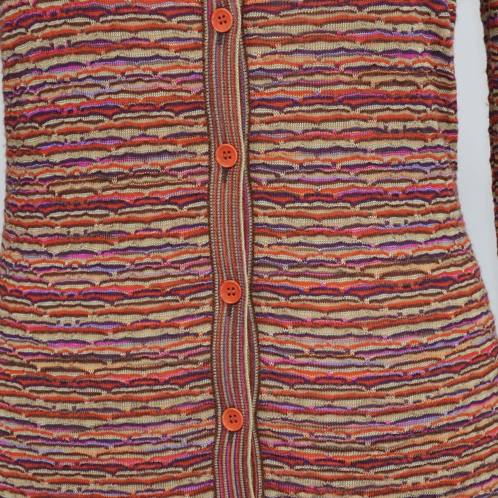 Missoni Multicolor Viscose and Wool Striped Knit Cardigan