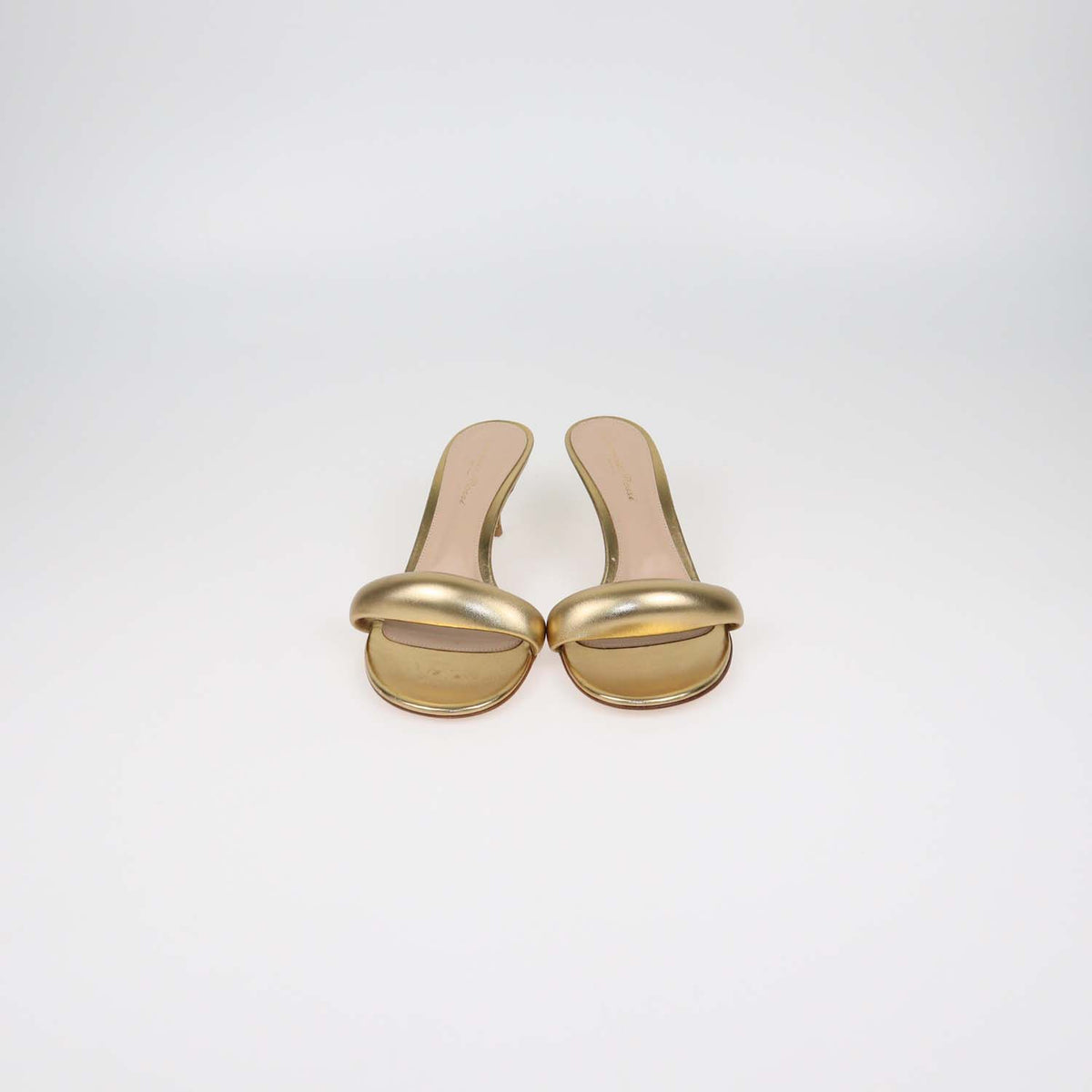 Gianvito Rossi Gold Leather Bijoux Slide Mules