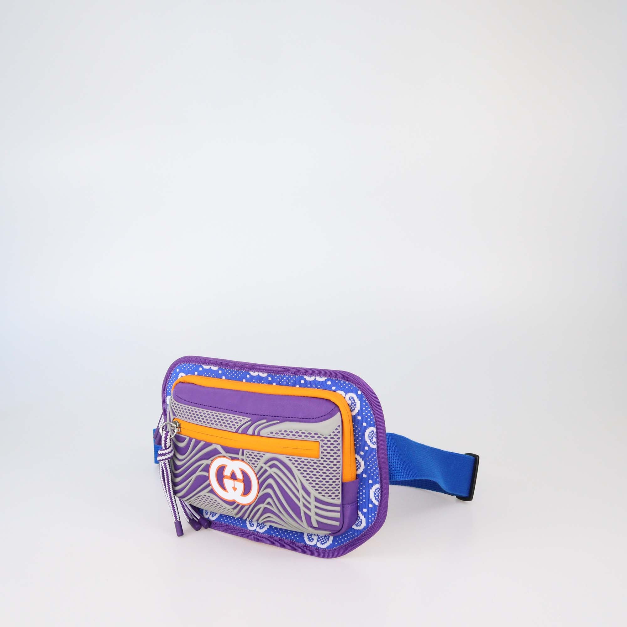 Gucci Tricolor Nylon and Rubber GG Logo Belt Bag