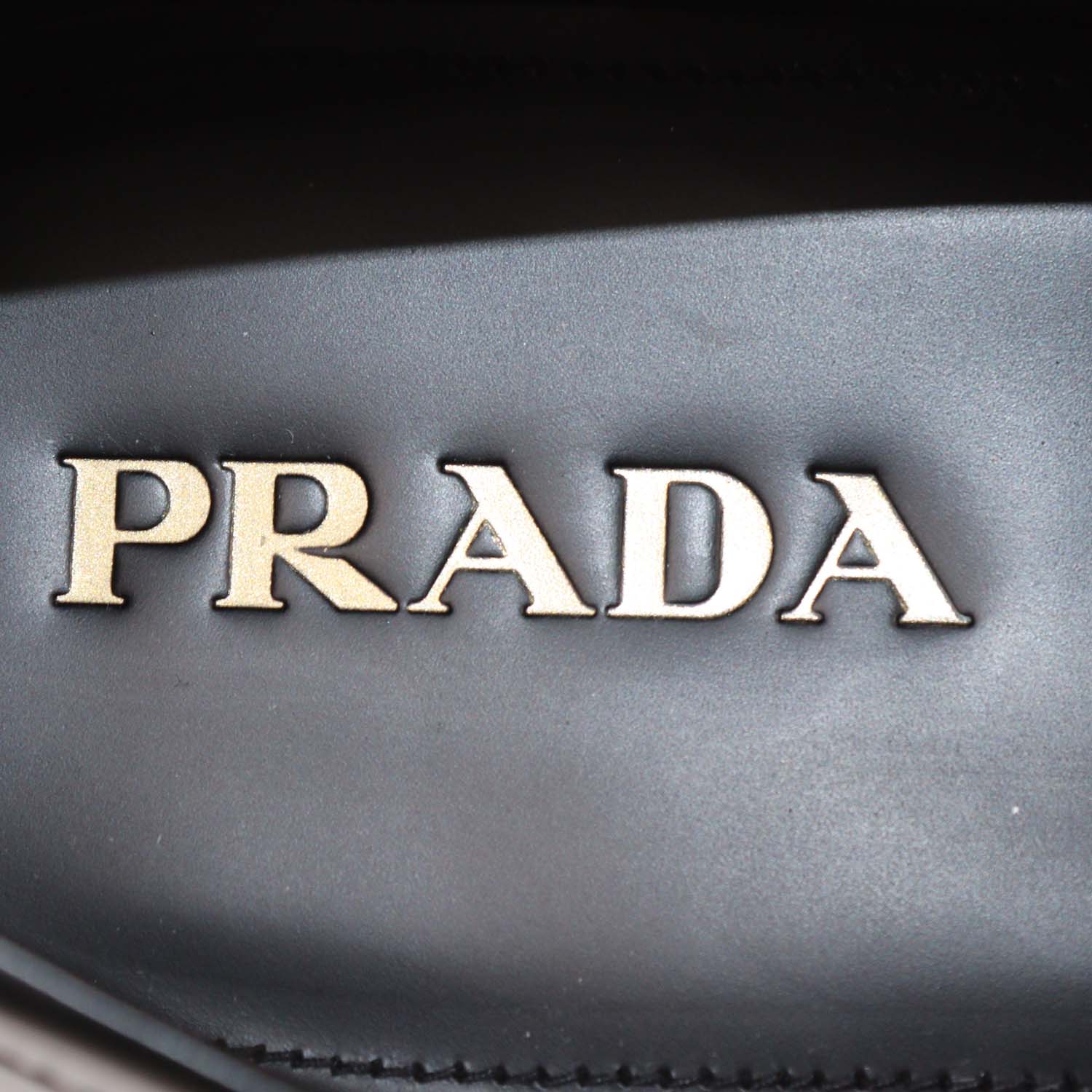 Prada Black Brushed Leather Slip On Loafers