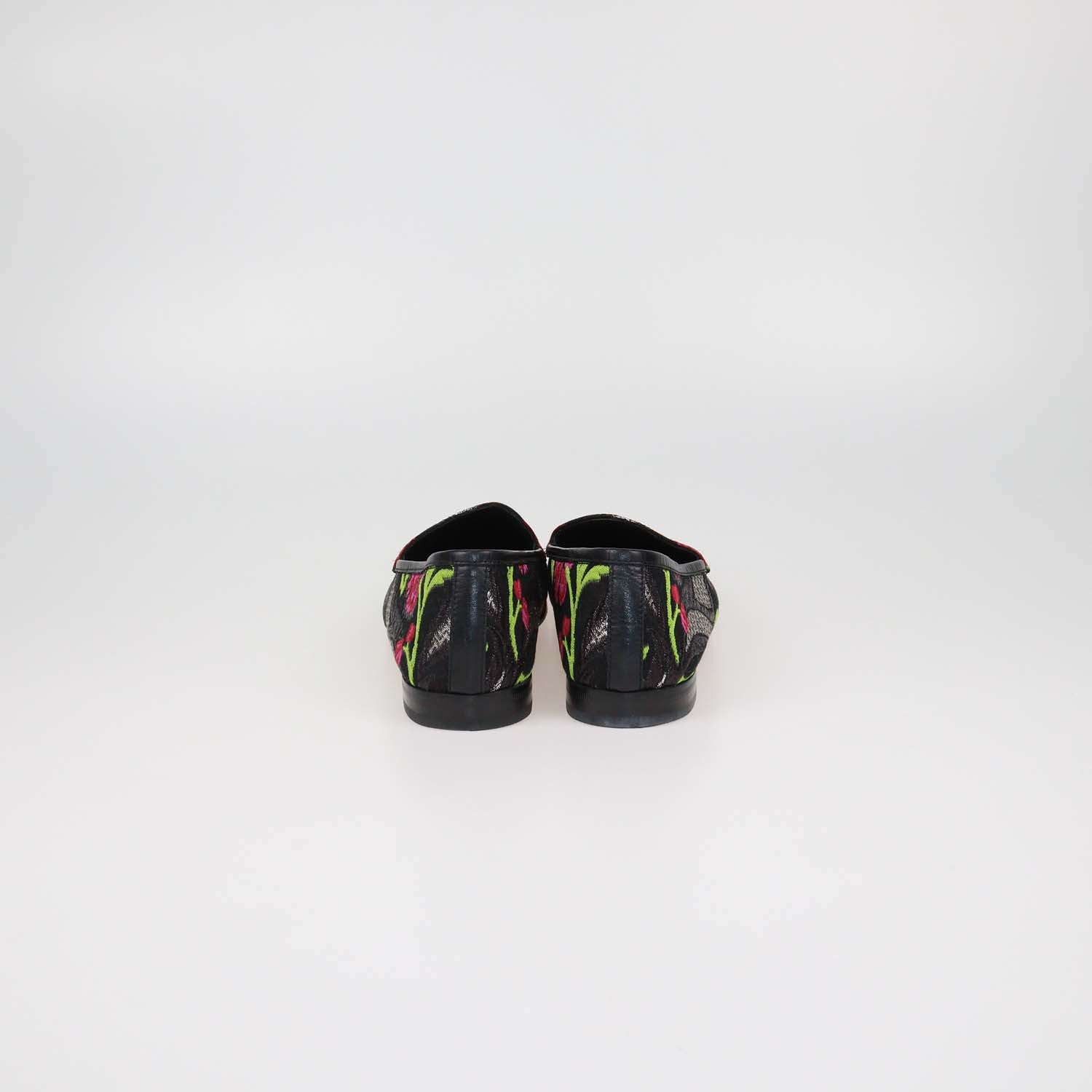 Gucci Black Multicolor Floral Jacquard Jordaan Loafers
