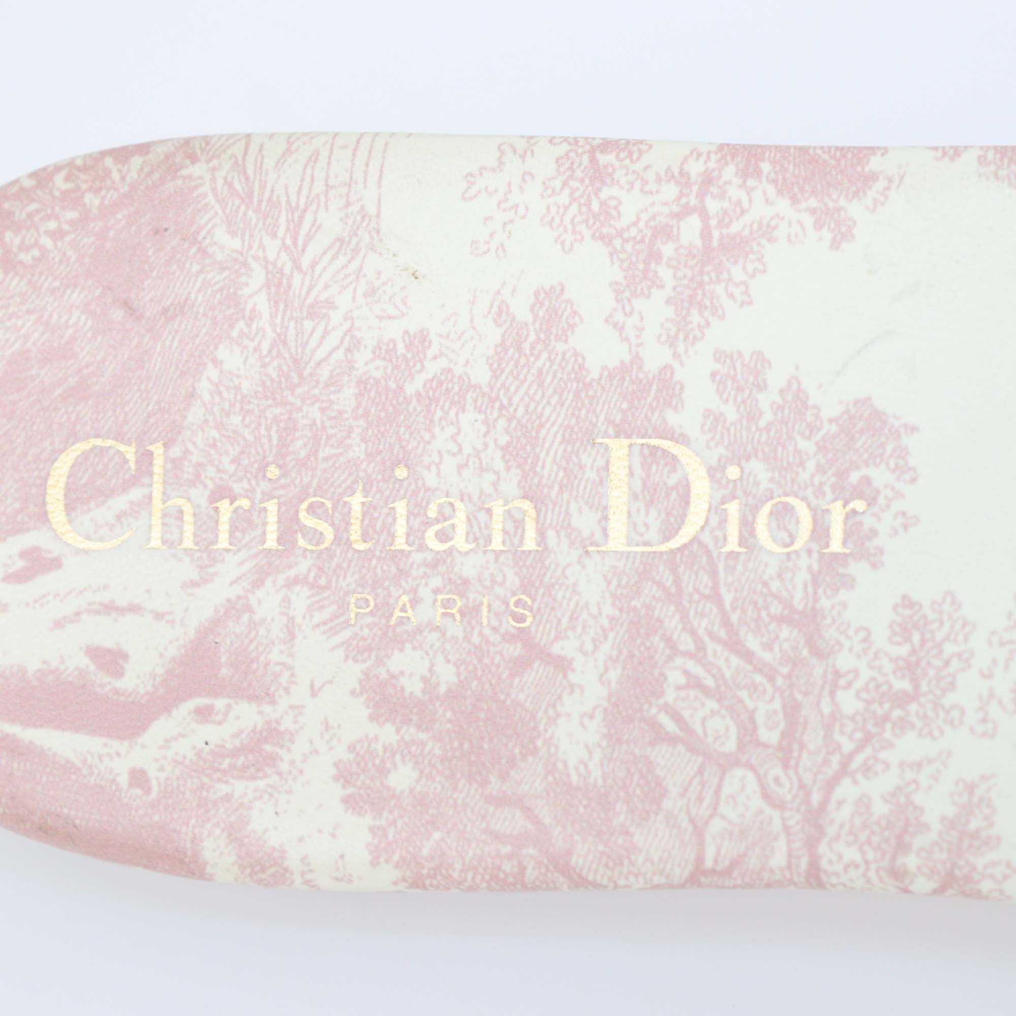 Christian Dior Pink Toile De Jouy Print Dway Flat Slides